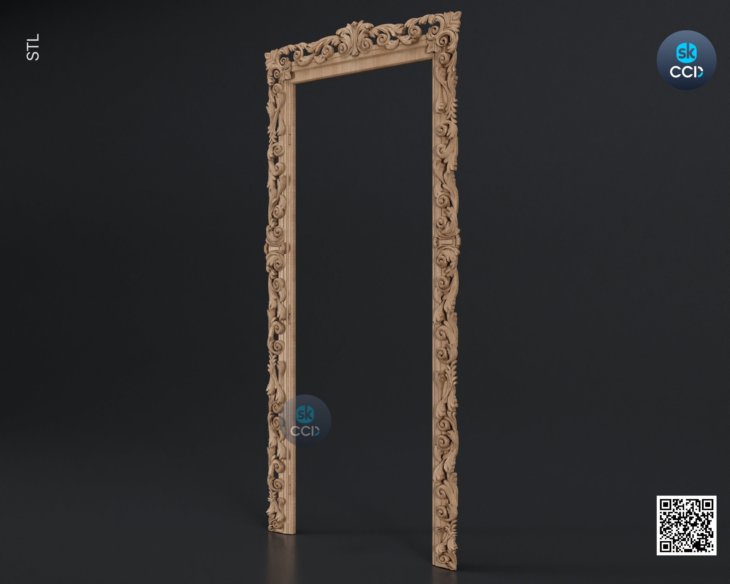 Carved Frame STL 3D Model, Carvign Frame, CNC Router Carving ArtCAM File, CNC files, Wood, Art, Wall Decor SKWF1045