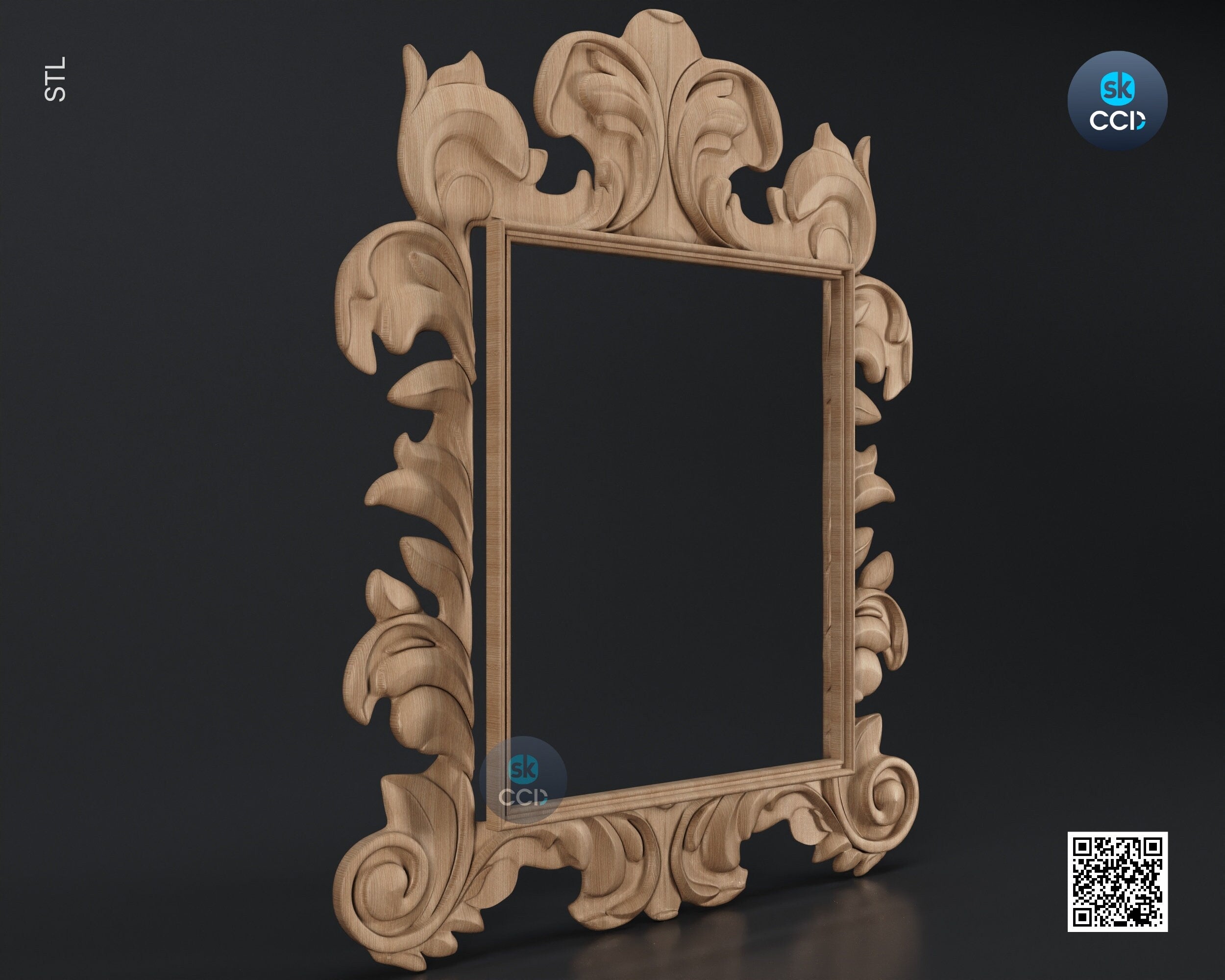 Carved Frame STL 3D Model, Carvign Frame, CNC Router Carving ArtCAM File, CNC files, Wood, Art, Wall Decor SKWF1039