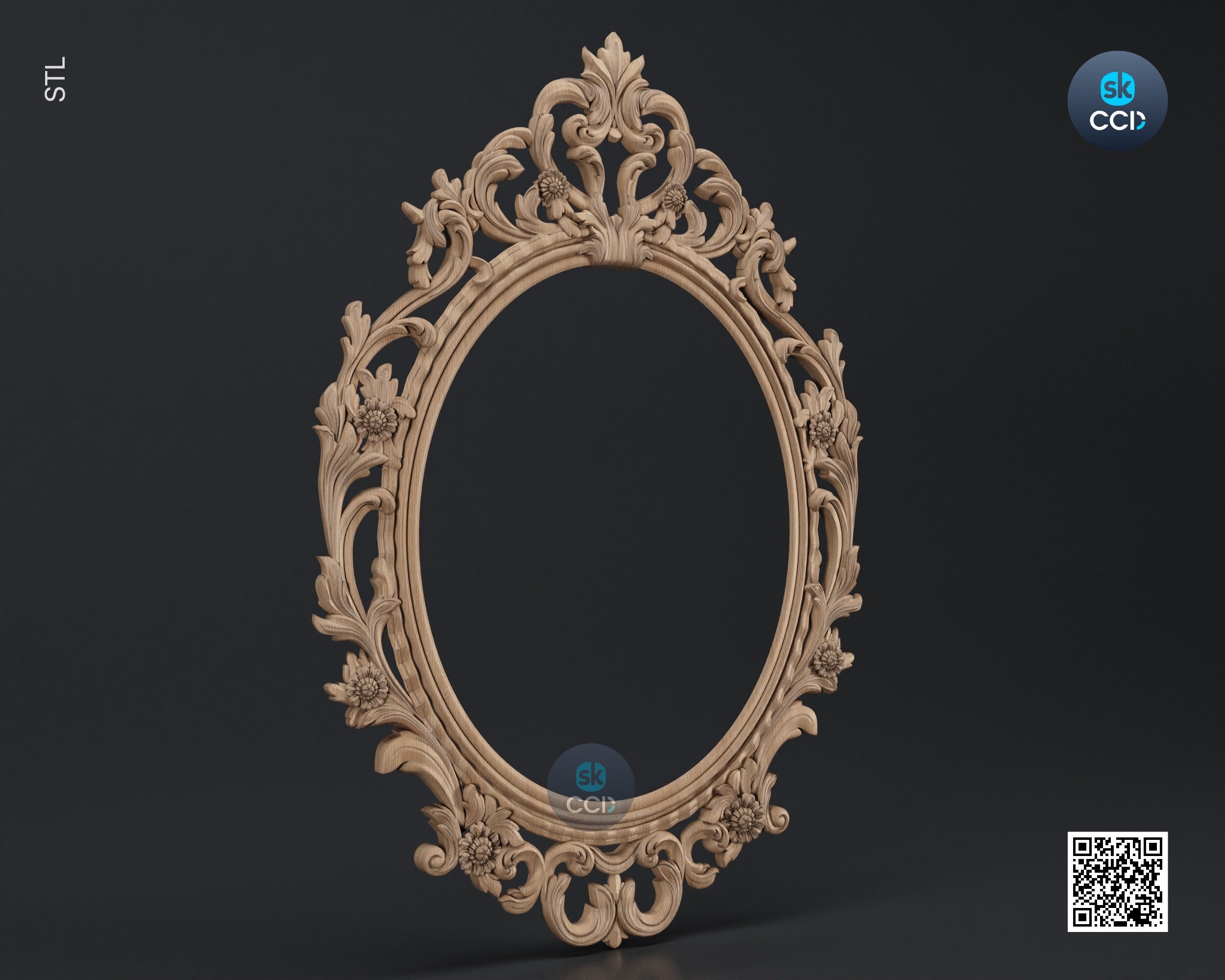 Carved Frame STL 3D Model, Carvign Frame, CNC Router Carving ArtCAM File, CNC files, Wood, Art, Wall Decor SKWF1009