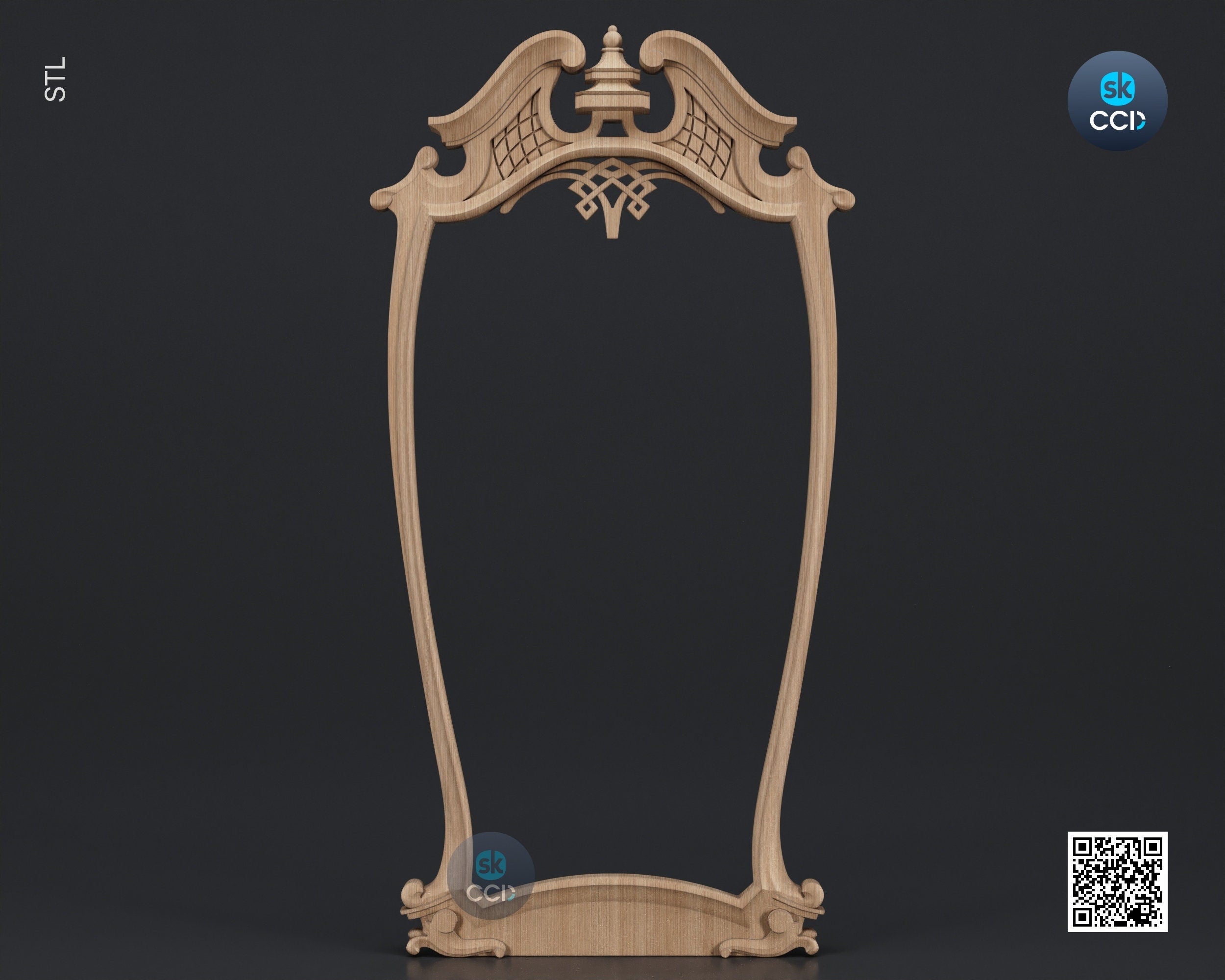 Carved Frame STL 3D Model, Carvign Frame, CNC Router Carving ArtCAM File, CNC files, Wood, Art, Wall Decor SKWF1008