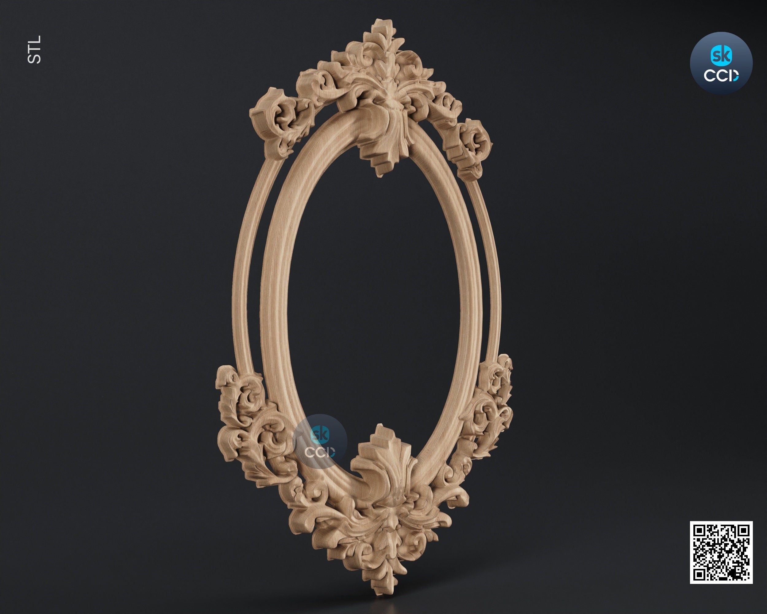 Carved Frame STL 3D Model, Carvign Frame, CNC Router Carving ArtCAM File, CNC files, Wood, Art, Wall Decor SKWF10105