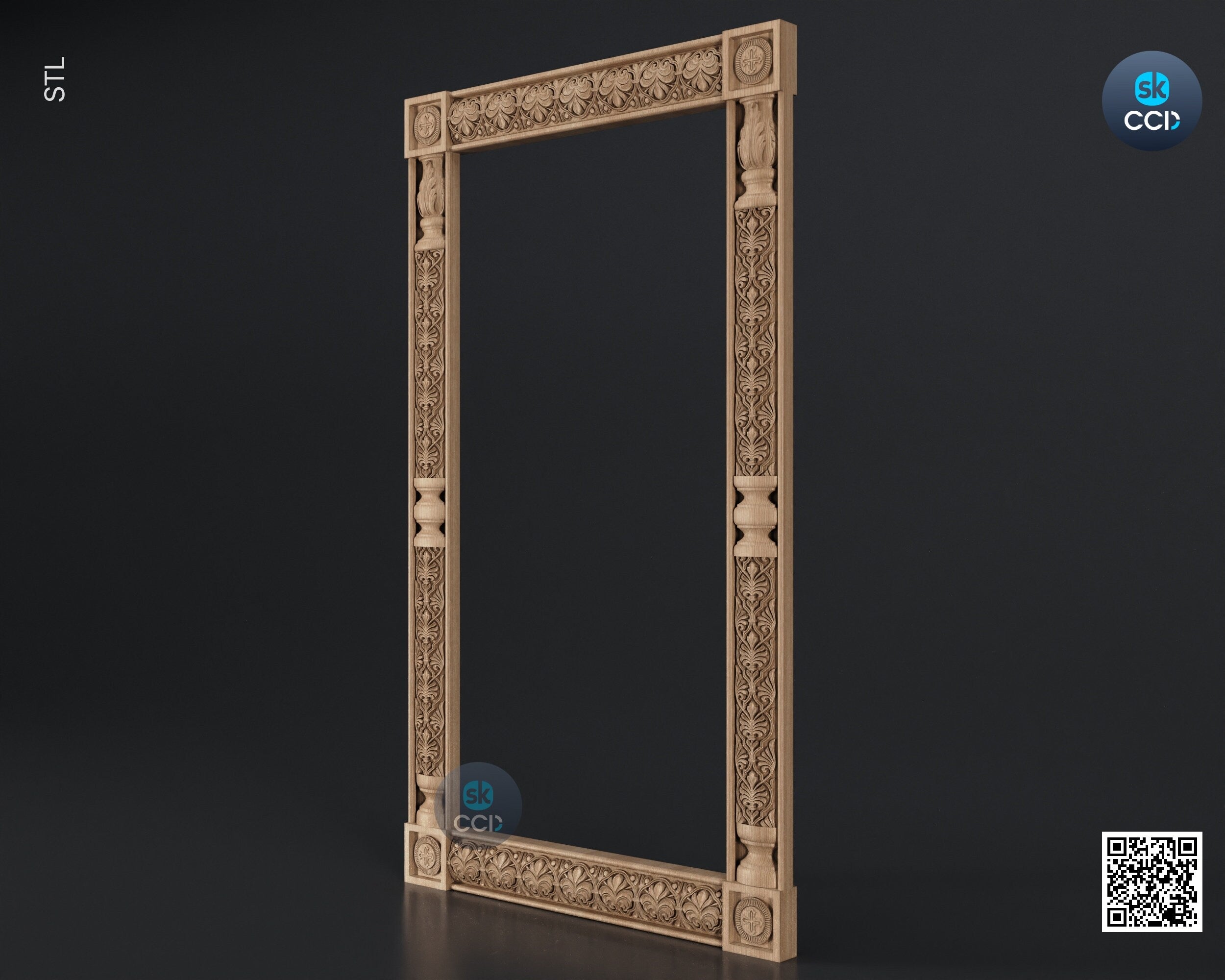 Carved Frame STL 3D Model, Carvign Frame, CNC Router Carving ArtCAM File, CNC files, Wood, Art, Wall Decor SKWF10261