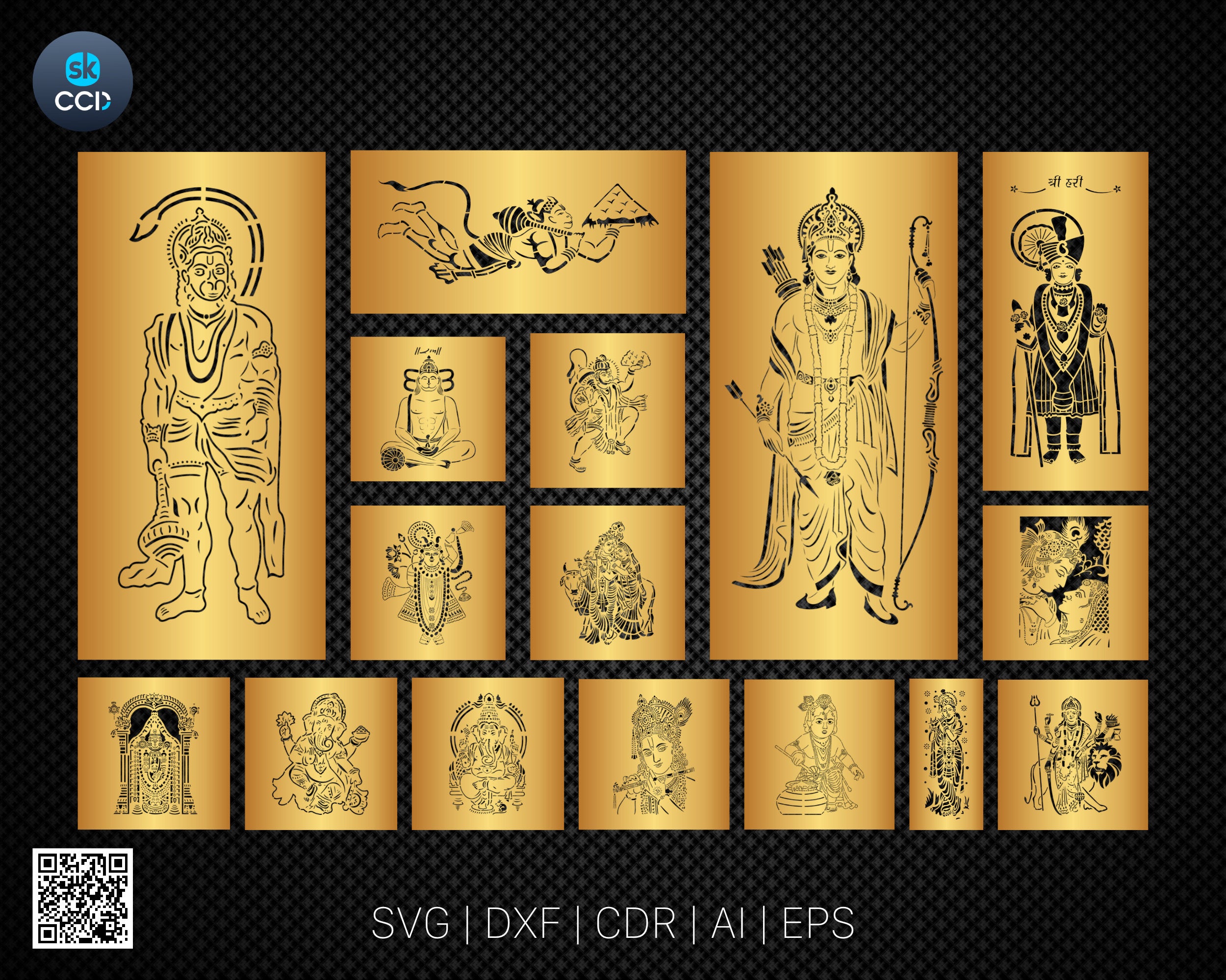 Indian God Collection, Lord Hanuman, Laser Cutting Design, DXF Vector ...