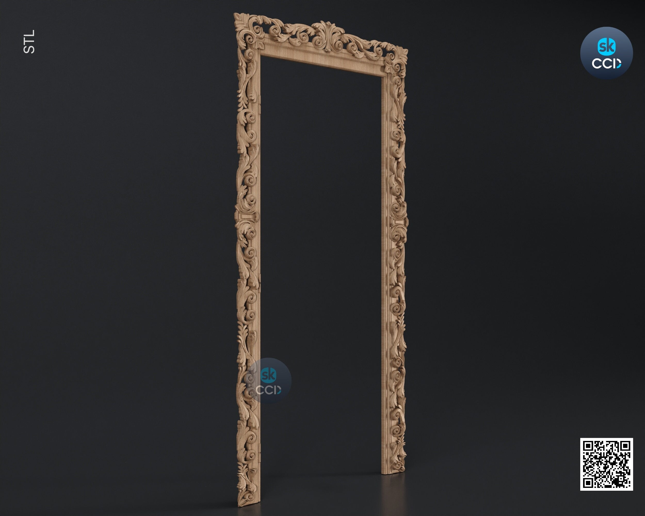 Carved Frame STL 3D Model, Carvign Frame, CNC Router Carving ArtCAM File, CNC files, Wood, Art, Wall Decor SKWF1045