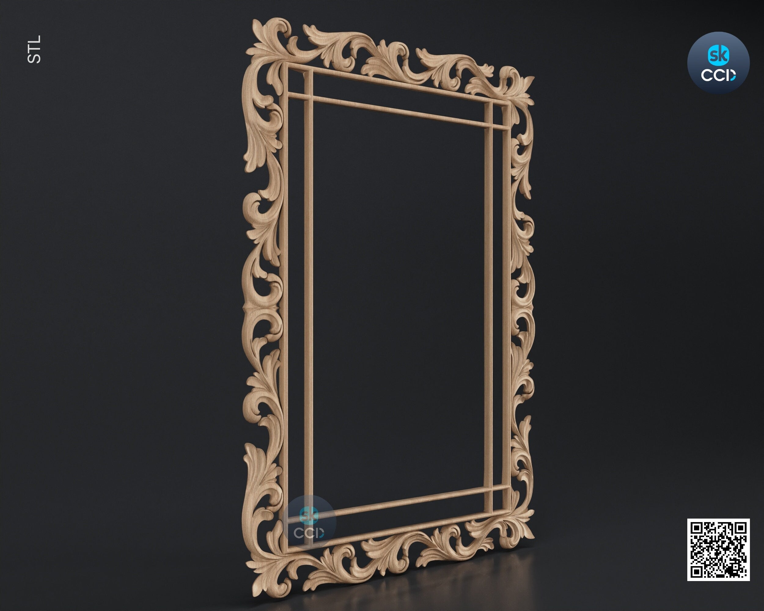 Carved Frame STL 3D Model, Carvign Frame, CNC Router Carving ArtCAM File, CNC files, Wood, Art, Wall Decor SKWF10119