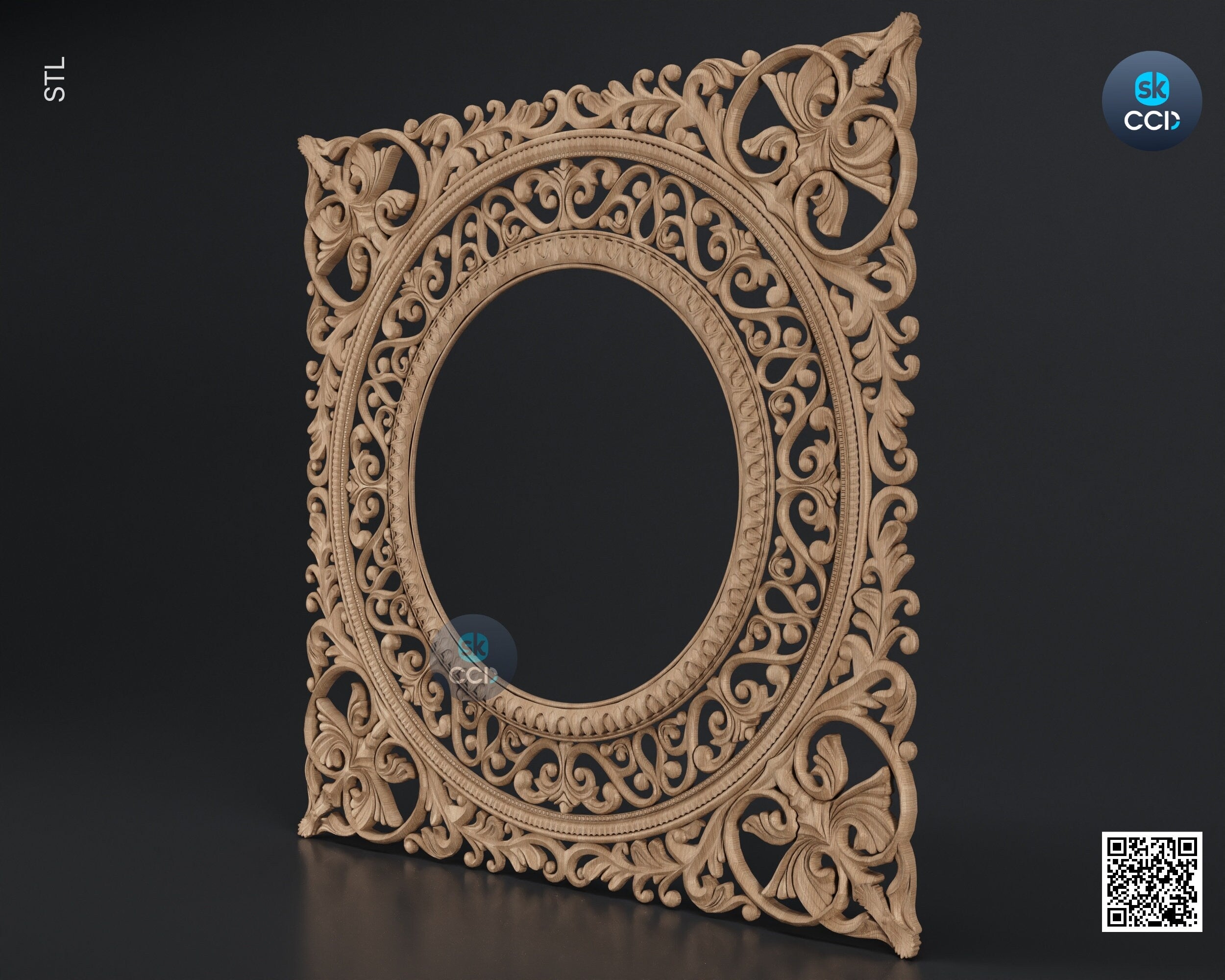 Carved Frame STL 3D Model, Carvign Frame, CNC Router Carving ArtCAM File, CNC files, Wood, Art, Wall Decor SKWF1095