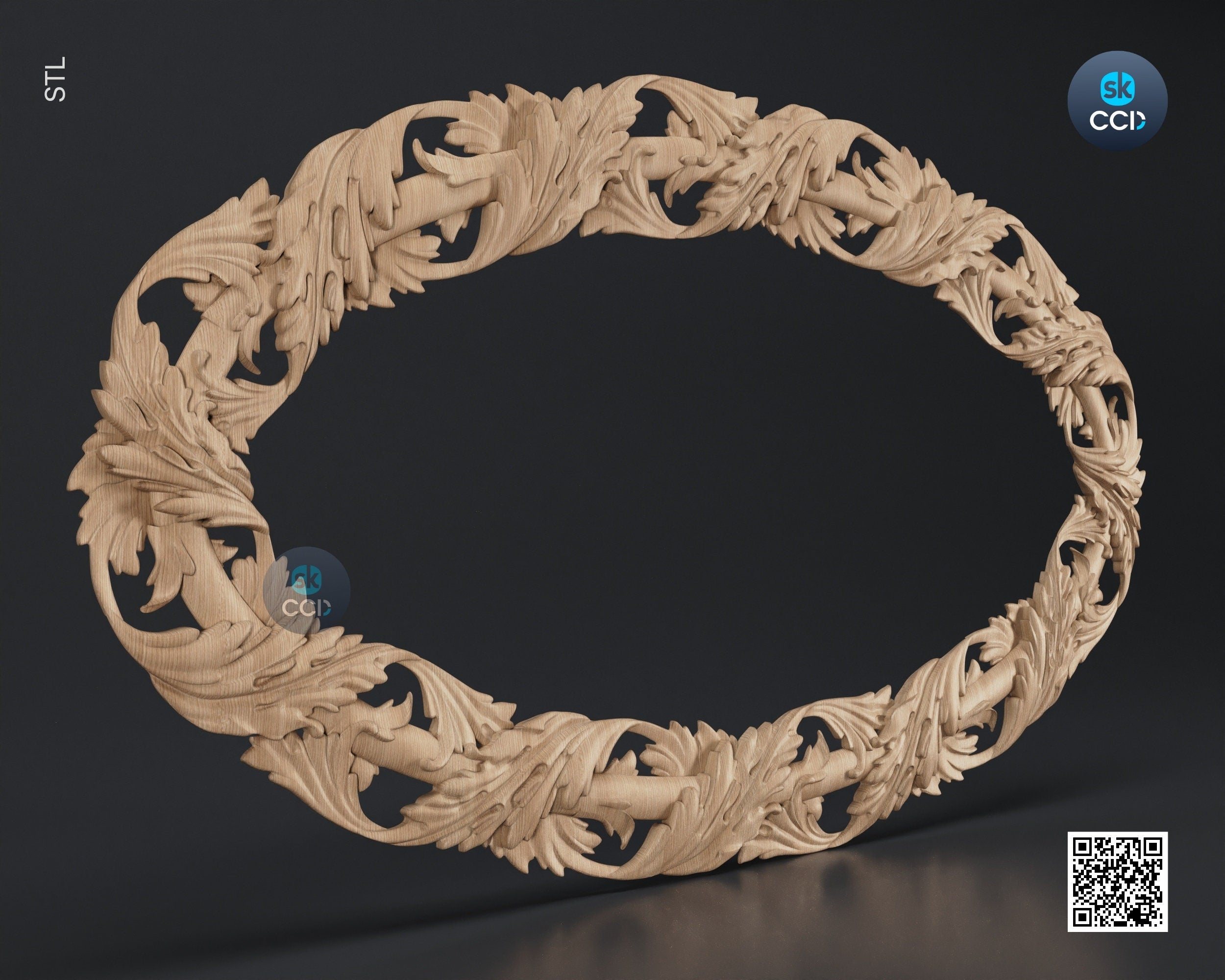 Carved Frame STL 3D Model, Carvign Frame, CNC Router Carving ArtCAM File, CNC files, Wood, Art, Wall Decor SKWF1023