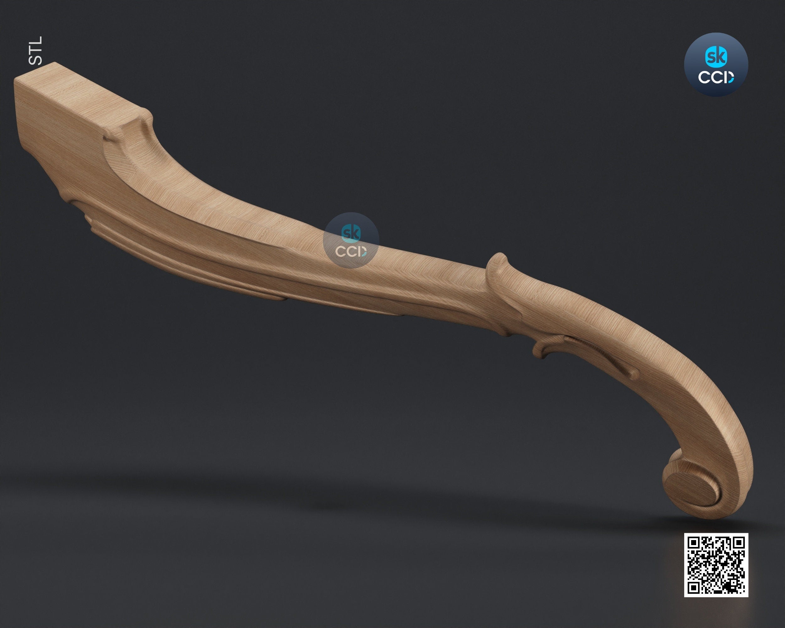 Furniture Leg 3D Model For Cnc Router, Wood Carving Digital File, Column Design, Model No. SKWL1026