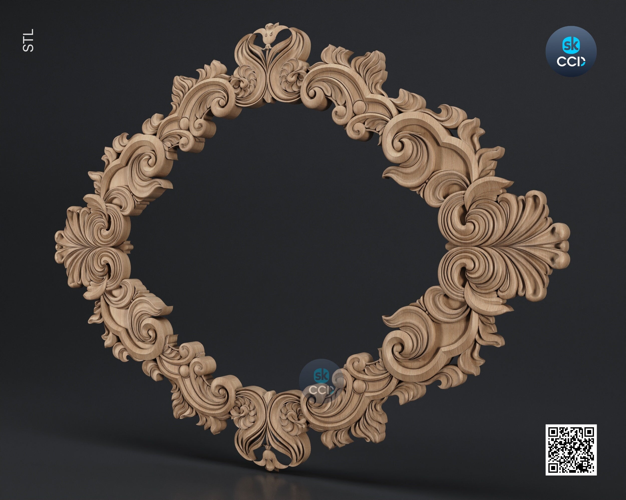 Carved Frame STL 3D Model, Carvign Frame, CNC Router Carving ArtCAM File, CNC files, Wood, Art, Wall Decor SKWF1006
