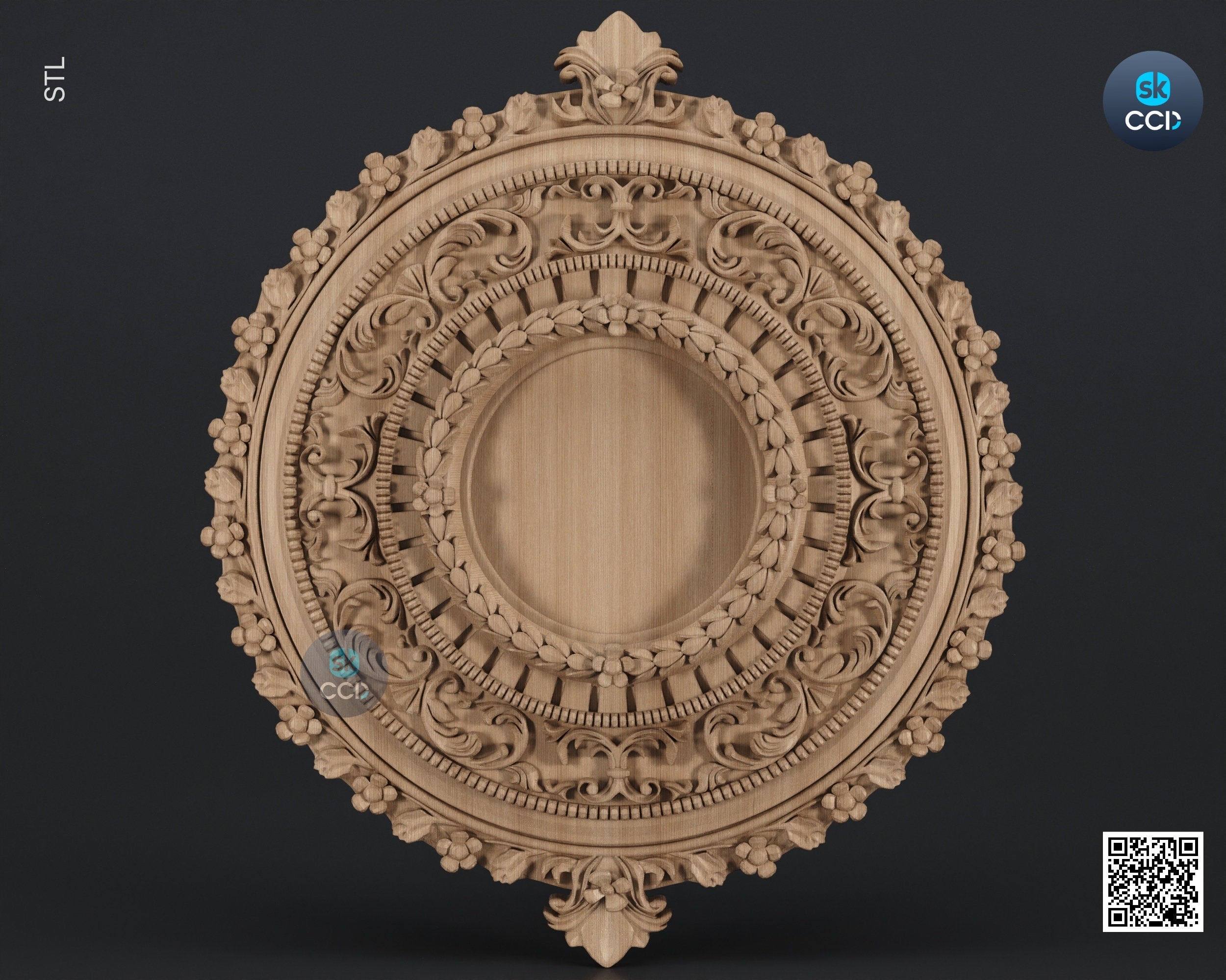 Carved Frame STL 3D Model, Carvign Frame, CNC Router Carving ArtCAM File, CNC files, Wood, Art, Wall Decor SKWF10200