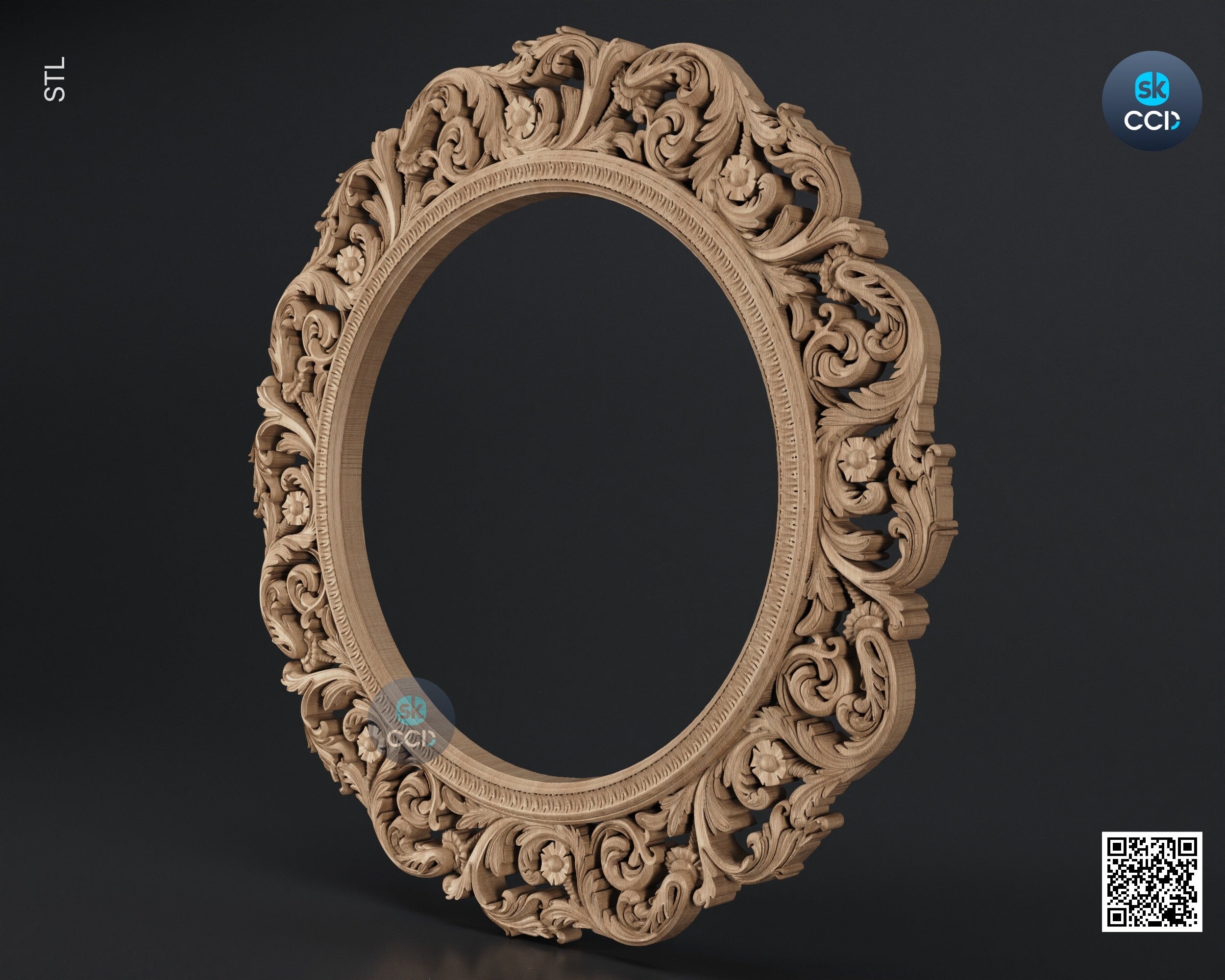 Carved Frame STL 3D Model, Carvign Frame, CNC Router Carving ArtCAM File, CNC files, Wood, Art, Wall Decor SKWF10206