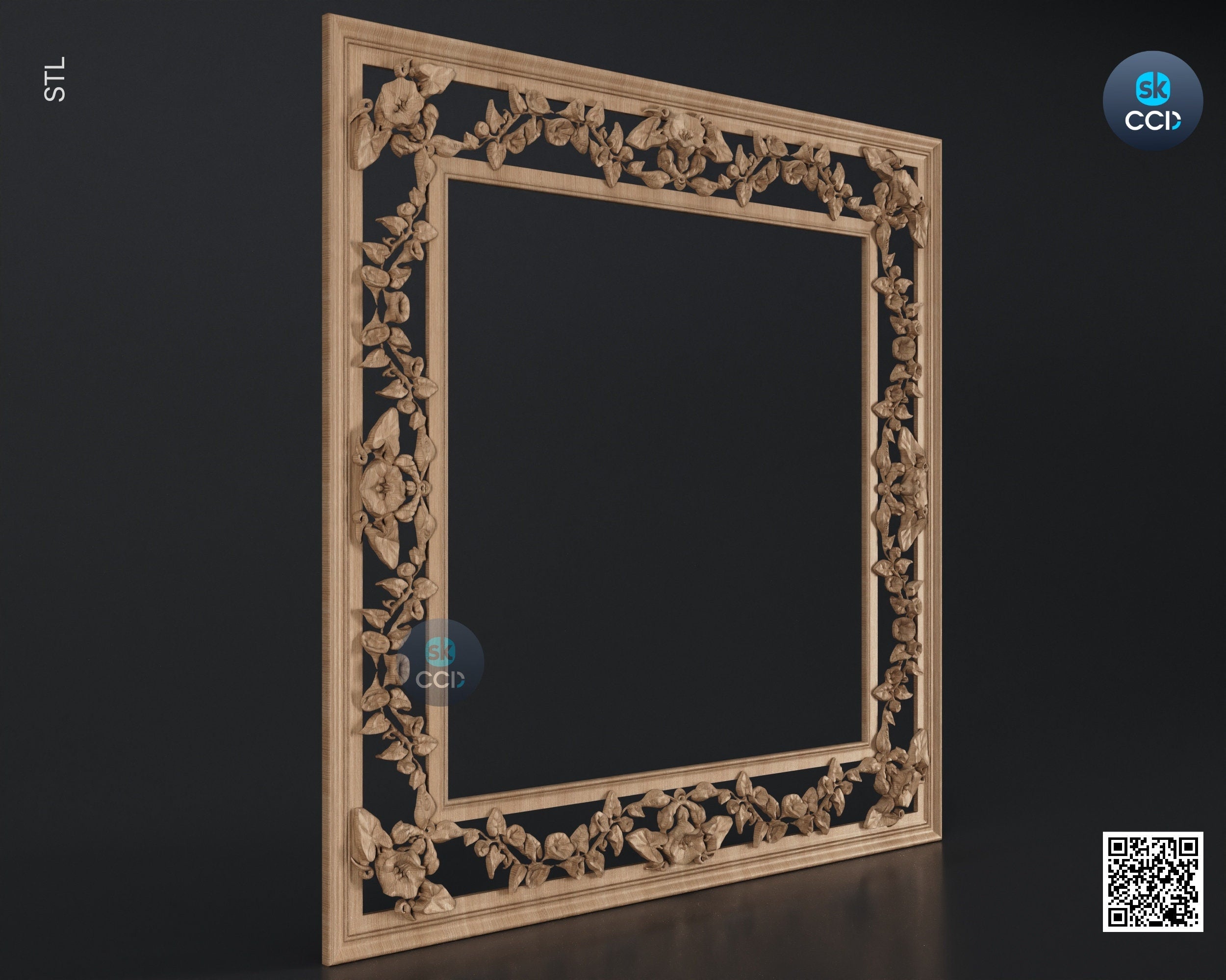 Carved Frame STL 3D Model, Carvign Frame, CNC Router Carving ArtCAM File, CNC files, Wood, Art, Wall Decor SKWF10129