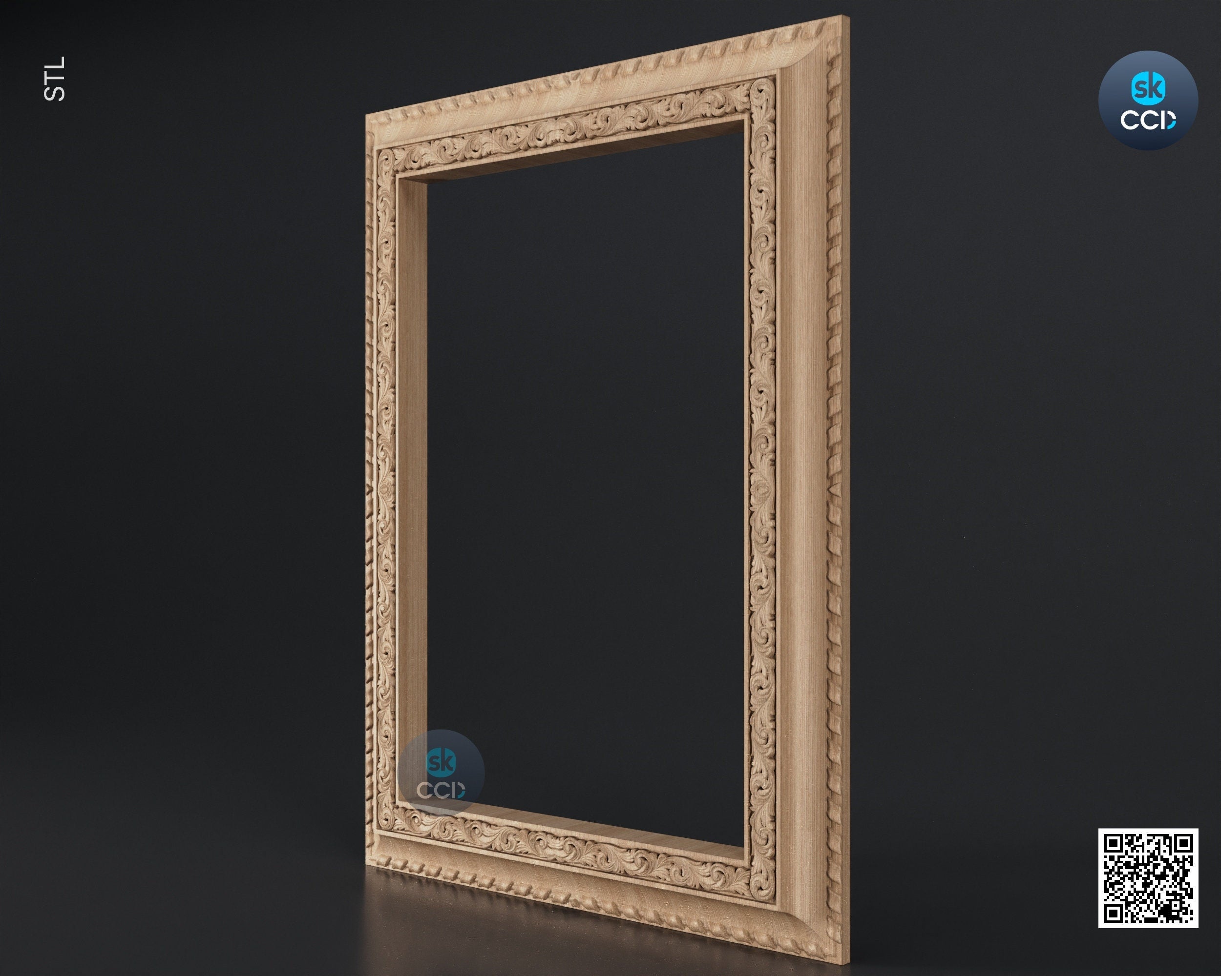 Carved Frame STL 3D Model, Carvign Frame, CNC Router Carving ArtCAM File, CNC files, Wood, Art, Wall Decor SKWF10224