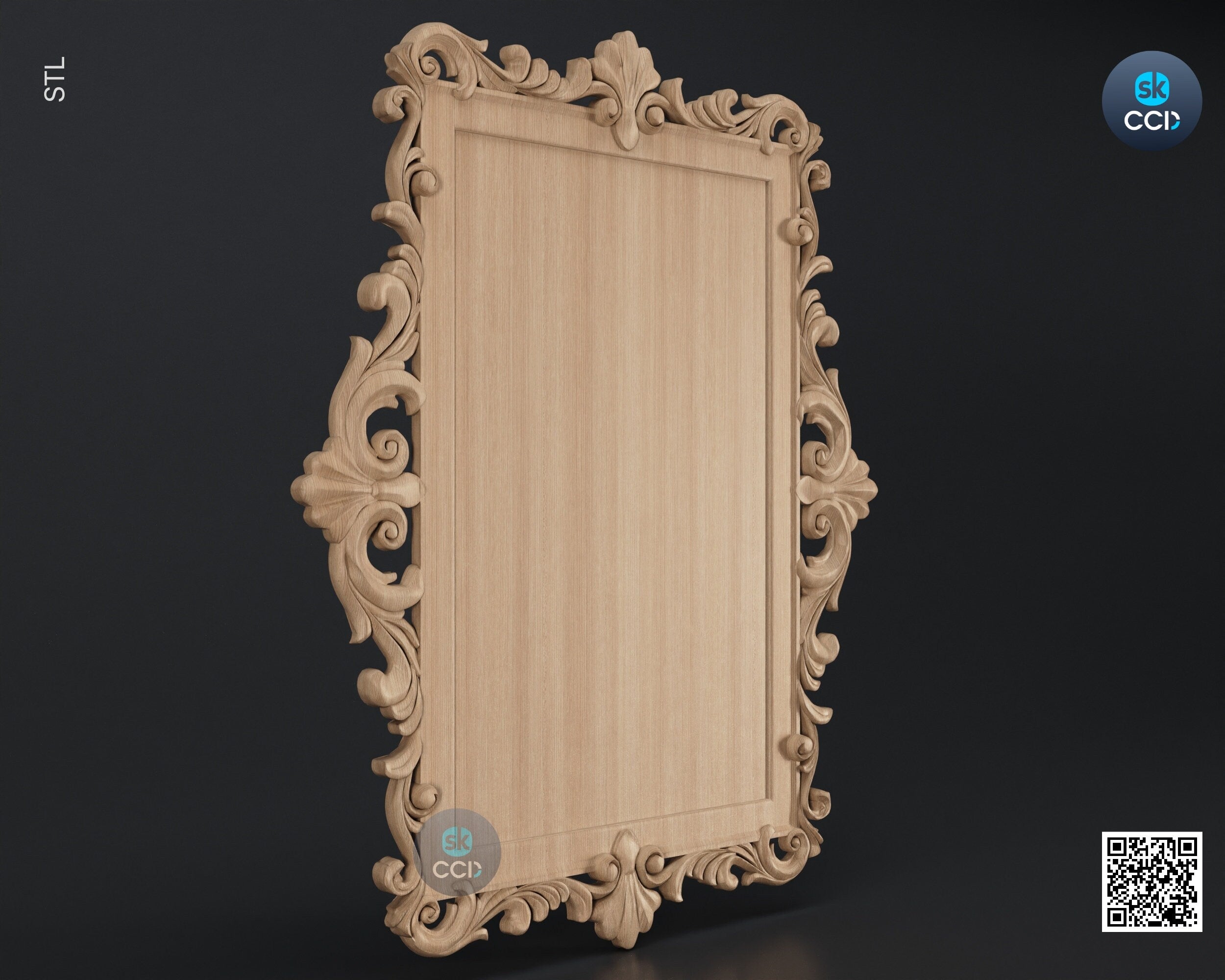 Carved Frame STL 3D Model, Carvign Frame, CNC Router Carving ArtCAM File, CNC files, Wood, Art, Wall Decor SKWF10173