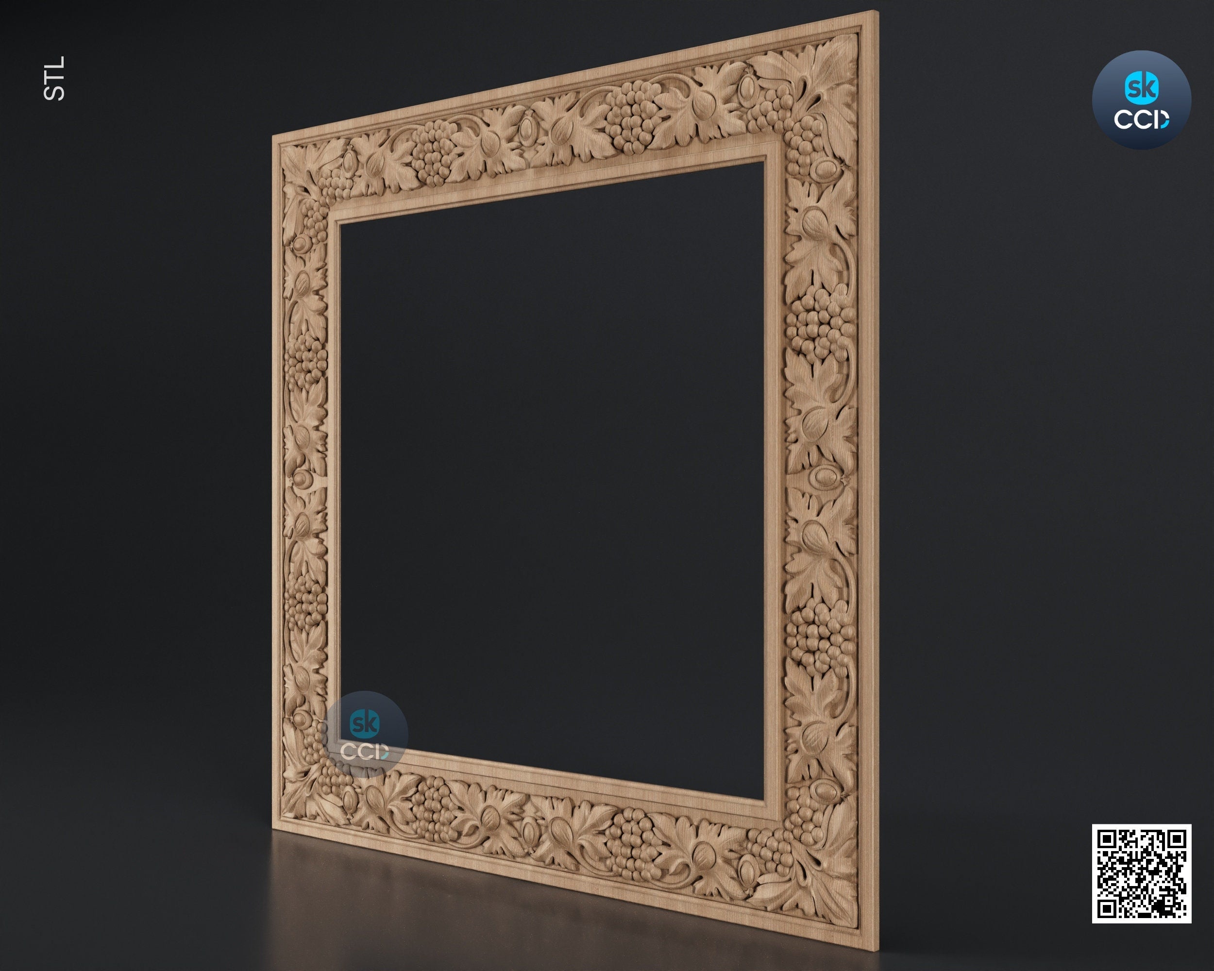 Carved Frame STL 3D Model, Carvign Frame, CNC Router Carving ArtCAM File, CNC files, Wood, Art, Wall Decor SKWF1091