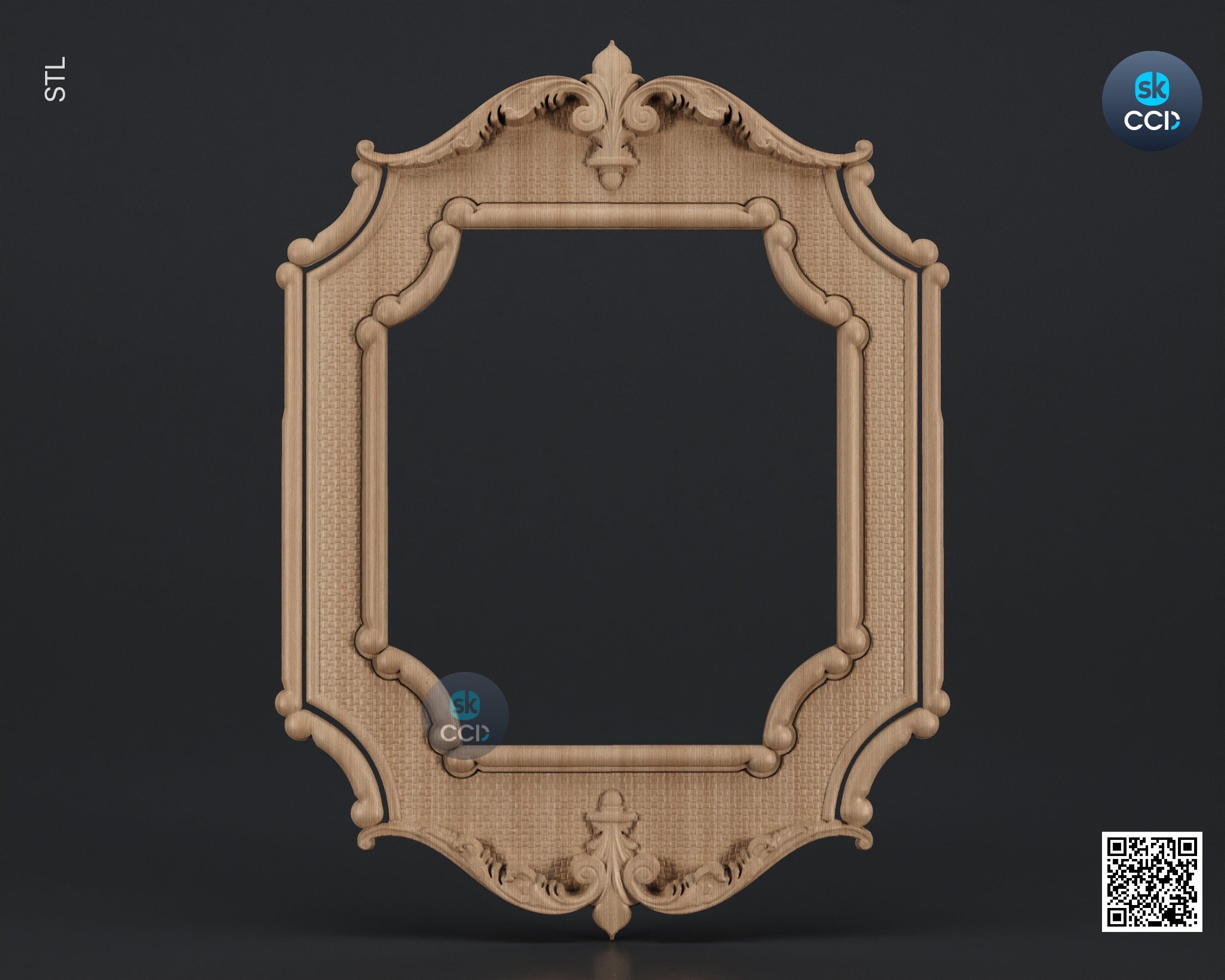 Carved Frame STL 3D Model, Carvign Frame, CNC Router Carving ArtCAM File, CNC files, Wood, Art, Wall Decor SKWF1077