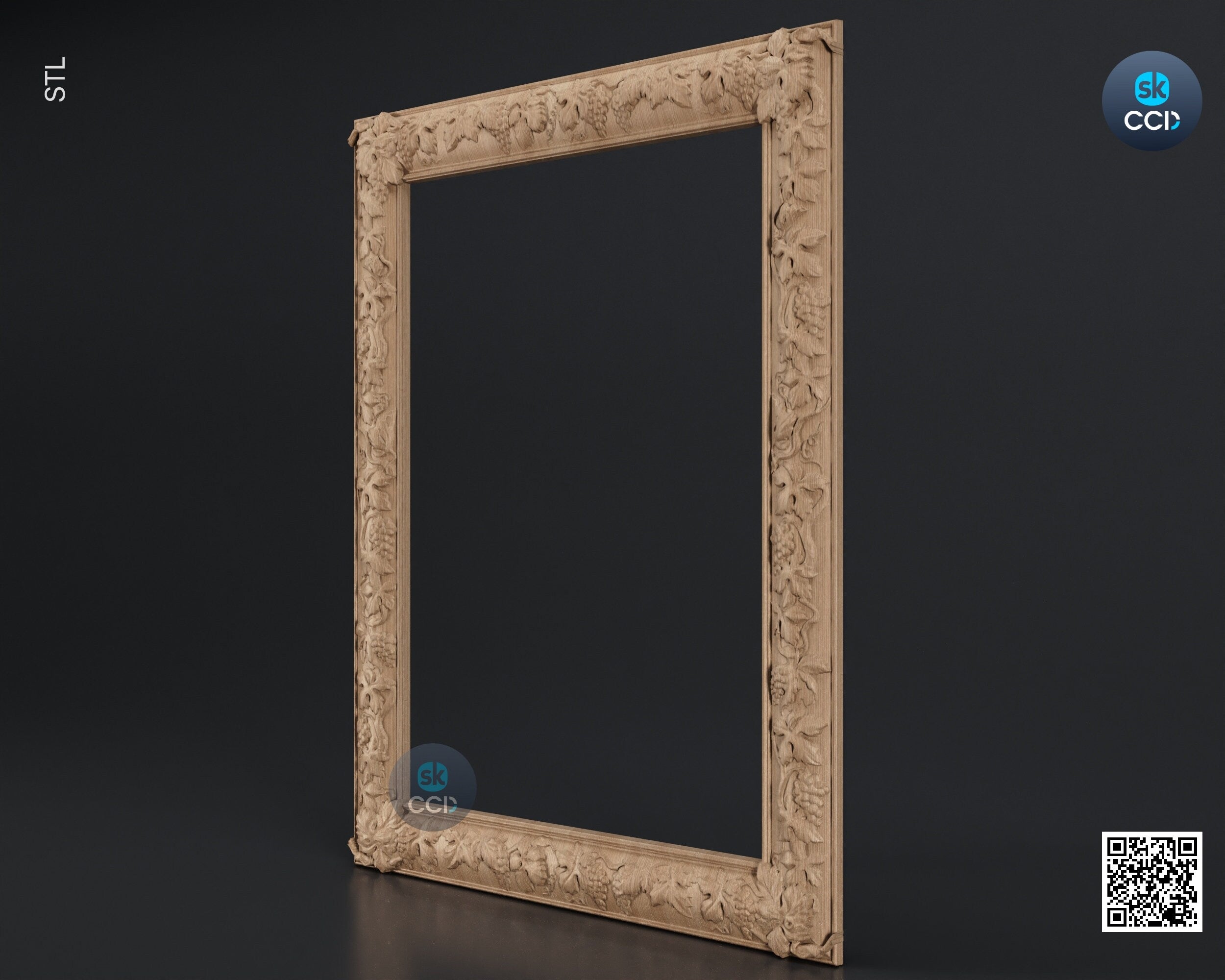 Carved Frame STL 3D Model, Carvign Frame, CNC Router Carving ArtCAM File, CNC files, Wood, Art, Wall Decor SKWF1090