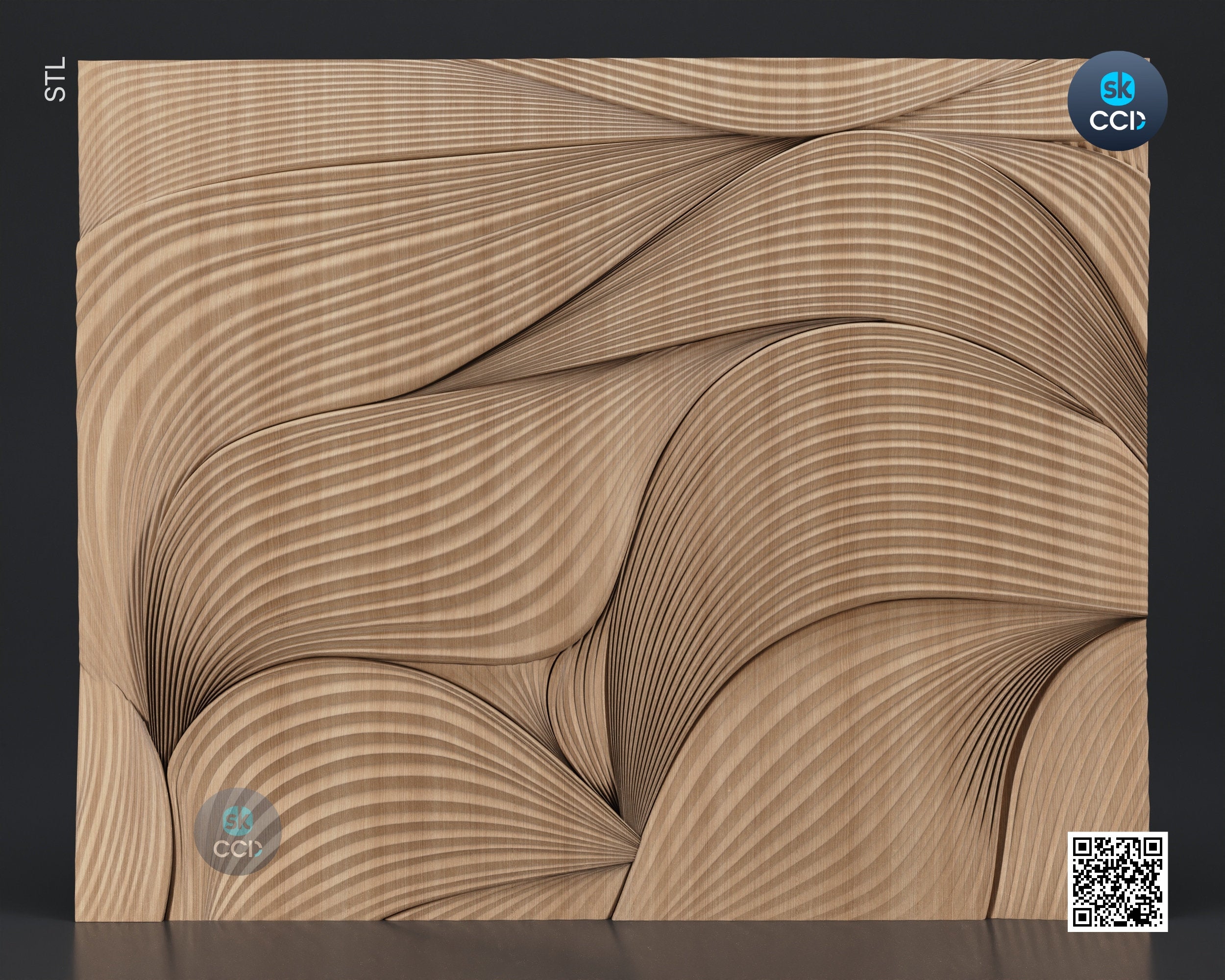 Wood Wall Art, Silk STL Model, CNC Router Carving ArtCAM File, Wall Sculpture, Wood Carving, 3D Model