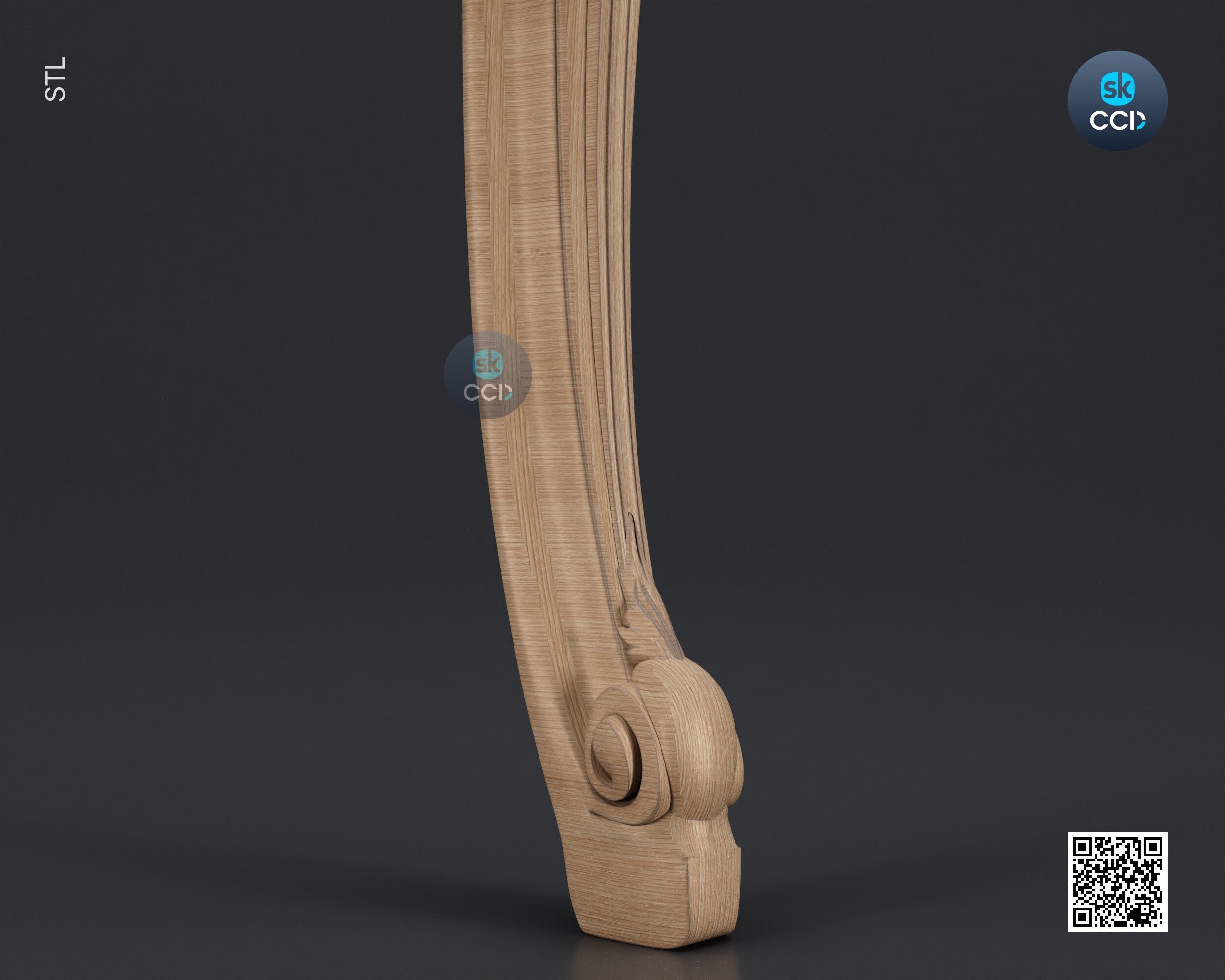 Furniture Leg 3D Model For Cnc Router, Wood Carving Digital File, Column Design, Model No. SKWL1037