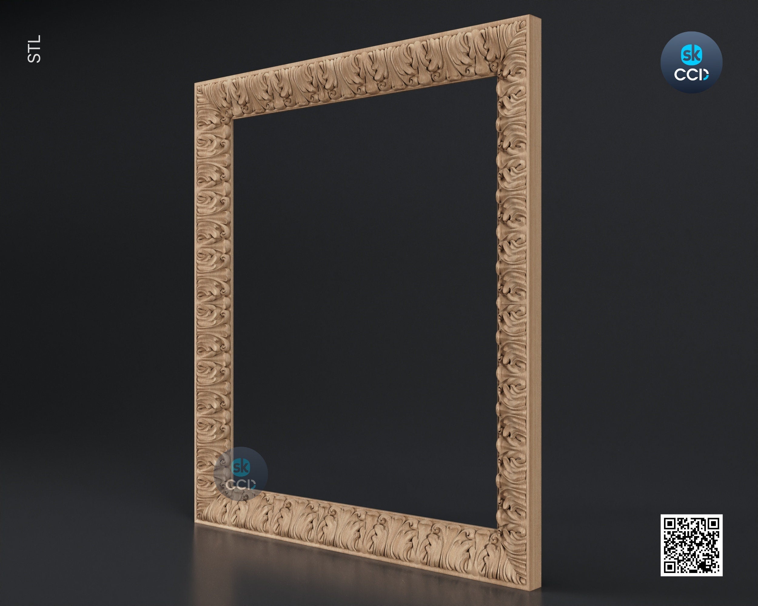 Carved Frame STL 3D Model, Carvign Frame, CNC Router Carving ArtCAM File, CNC files, Wood, Art, Wall Decor SKWF1021