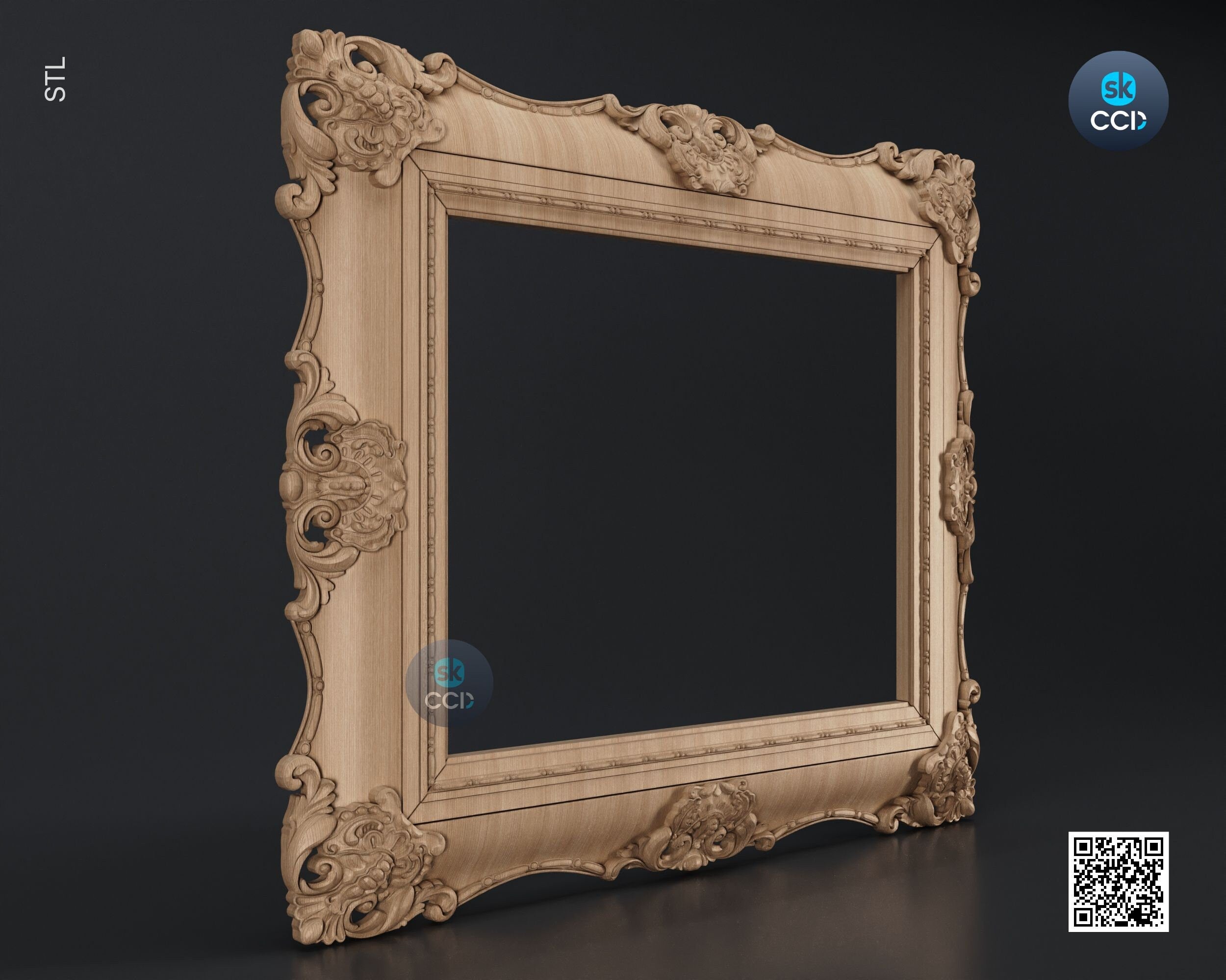 Carved Frame STL 3D Model, Carvign Frame, CNC Router Carving ArtCAM File, CNC files, Wood, Art, Wall Decor SKWF1032