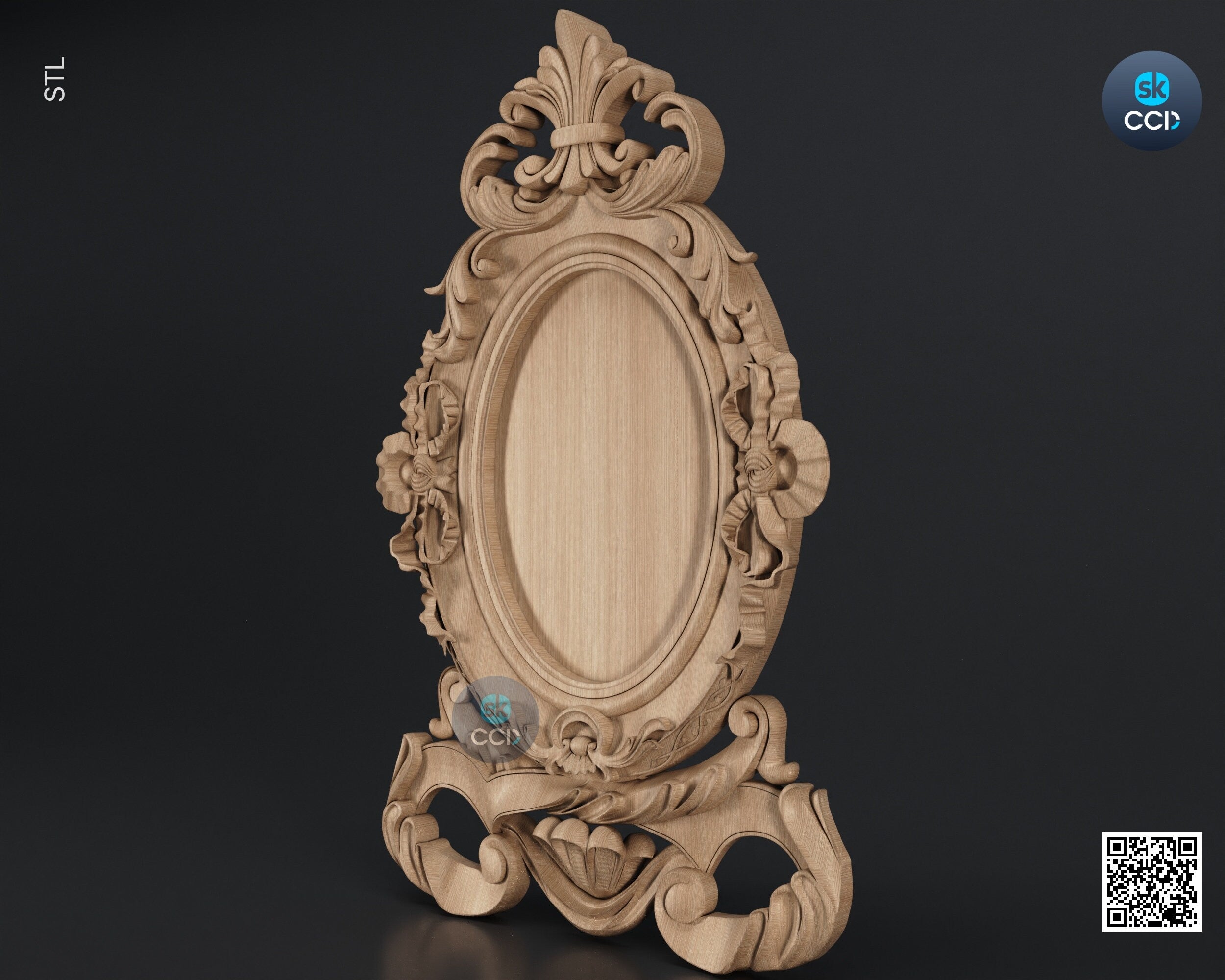 Carved Frame STL 3D Model, Carvign Frame, CNC Router Carving ArtCAM File, CNC files, Wood, Art, Wall Decor SKWF10181