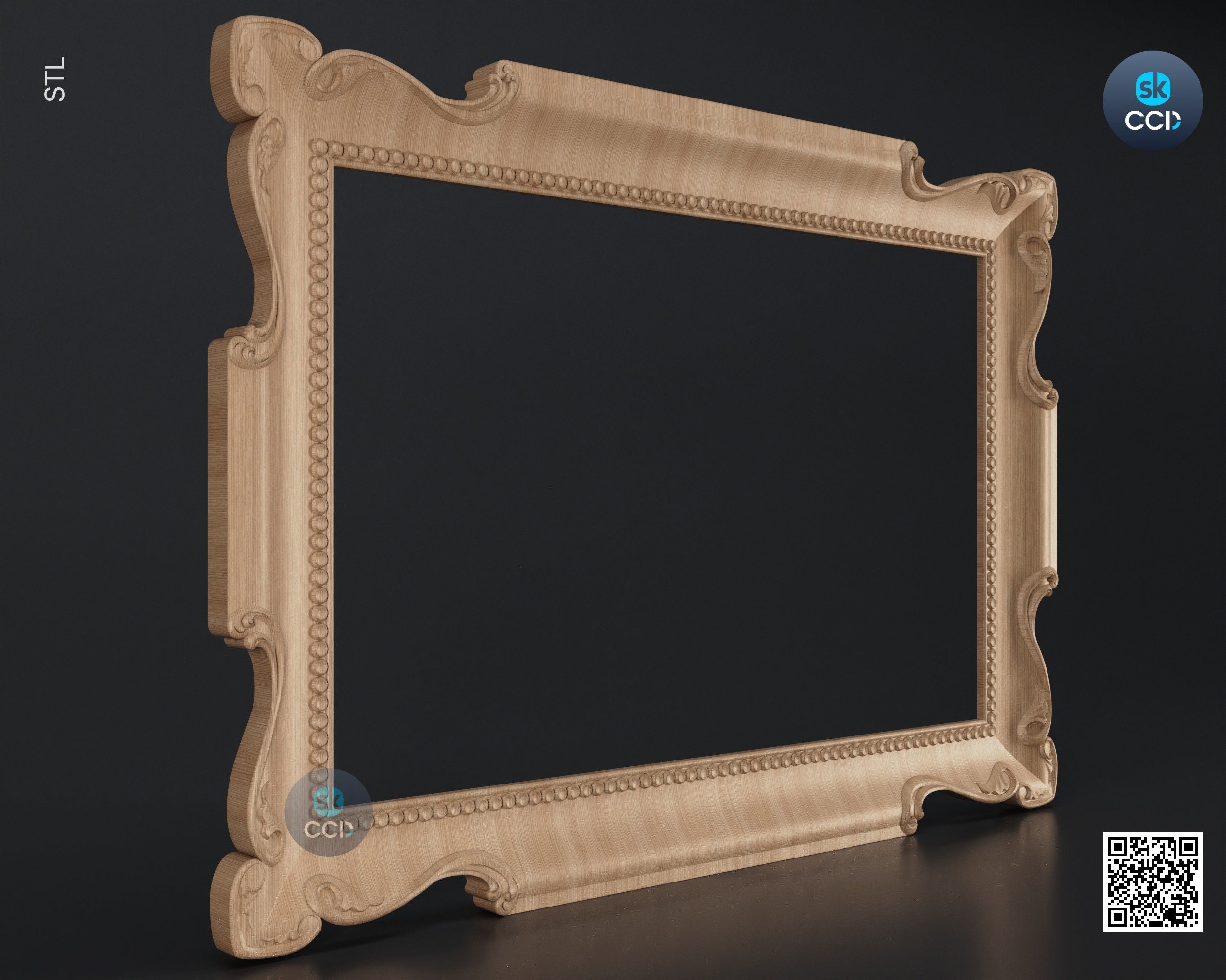 Carved Frame STL 3D Model, Carvign Frame, CNC Router Carving ArtCAM File, CNC files, Wood, Art, Wall Decor SKWF10134