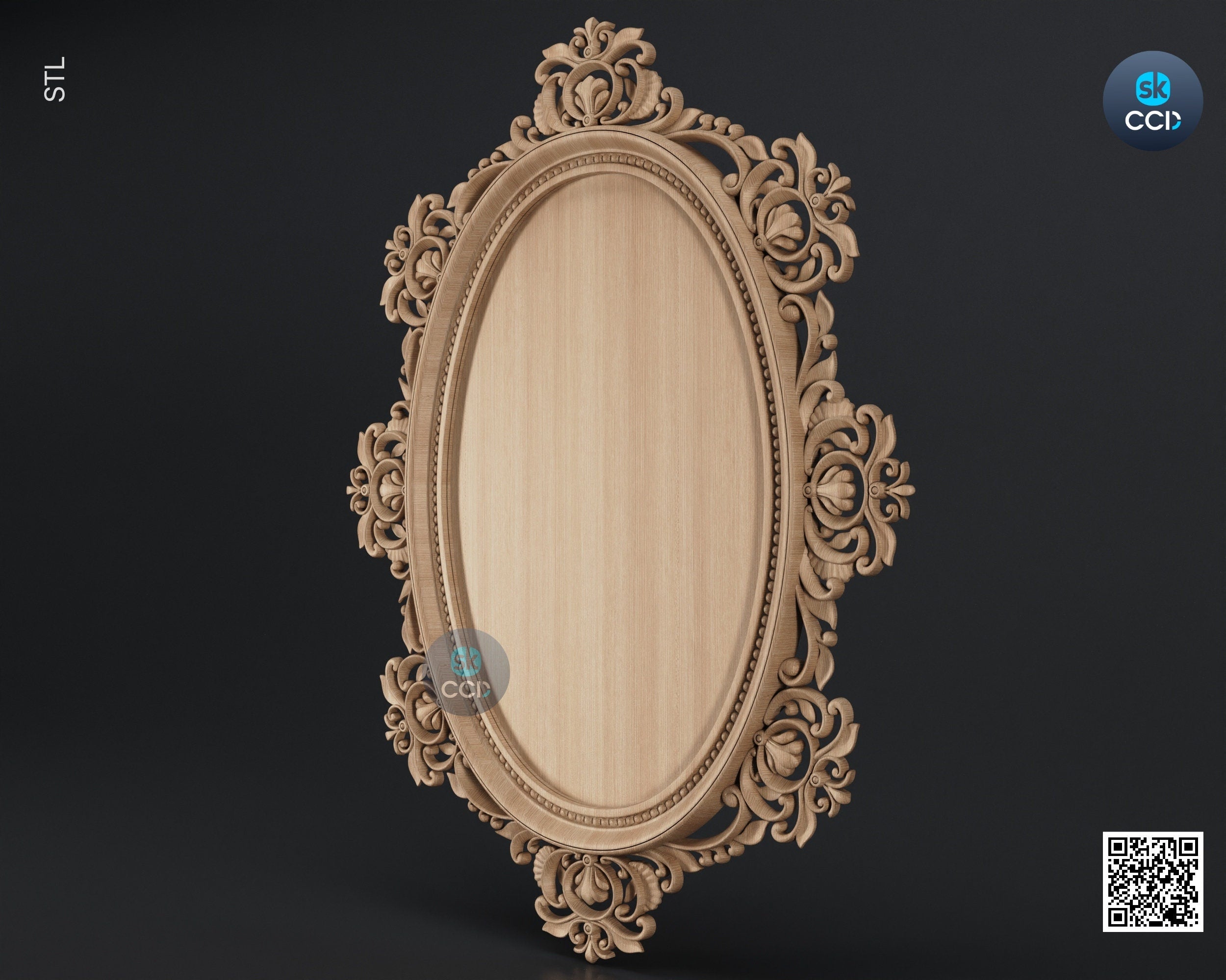 Carved Frame STL 3D Model, Carvign Frame, CNC Router Carving ArtCAM File, CNC files, Wood, Art, Wall Decor SKWF10233