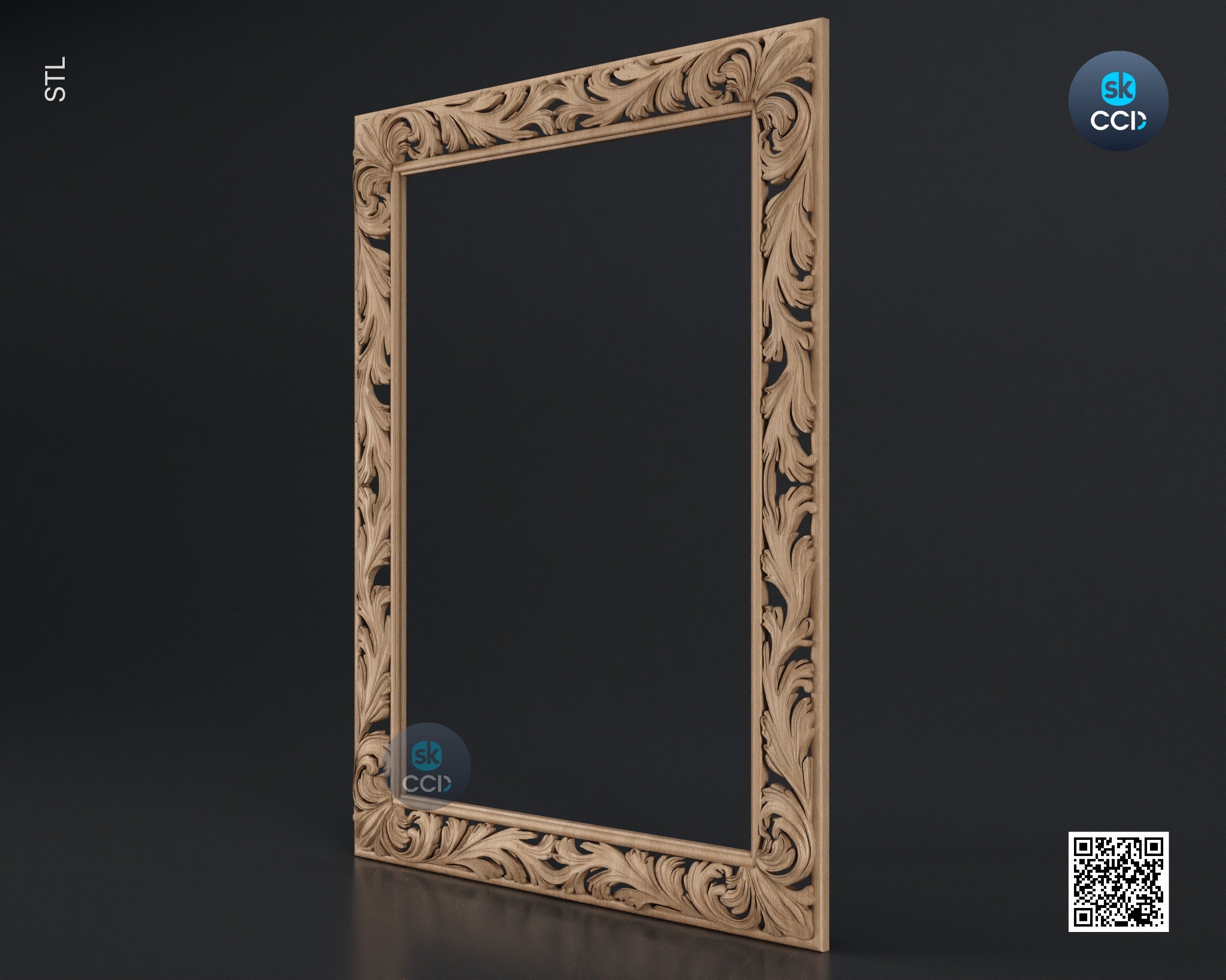 Carved Frame STL 3D Model, Carvign Frame, CNC Router Carving ArtCAM File, CNC files, Wood, Art, Wall Decor SKWF1042