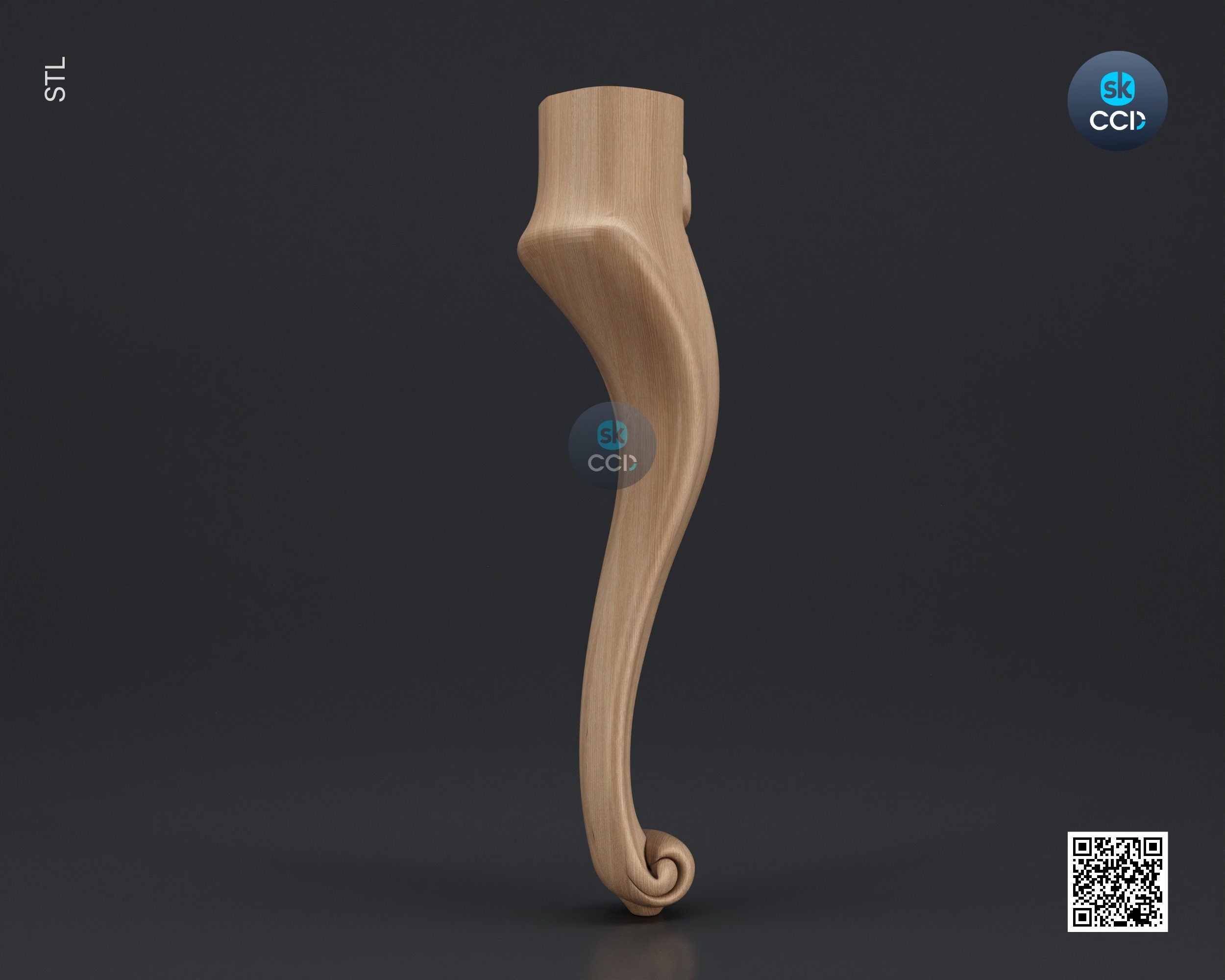 Furniture Leg 3D Model For Cnc Router, Wood Carving Digital File, Column Design, Model No. SKWL1038