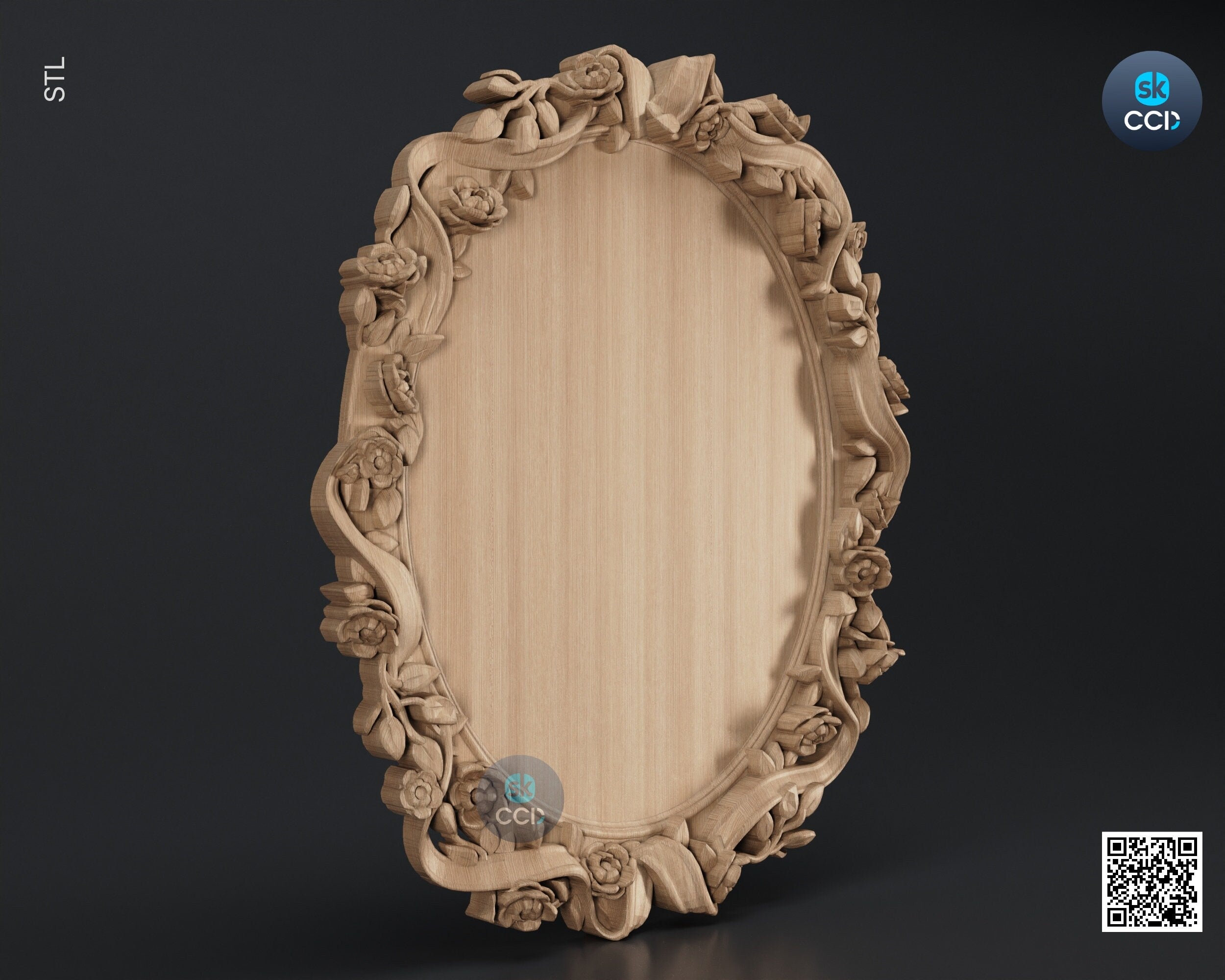 Carved Frame STL 3D Model, Carvign Frame, CNC Router Carving ArtCAM File, CNC files, Wood, Art, Wall Decor SKWF10102