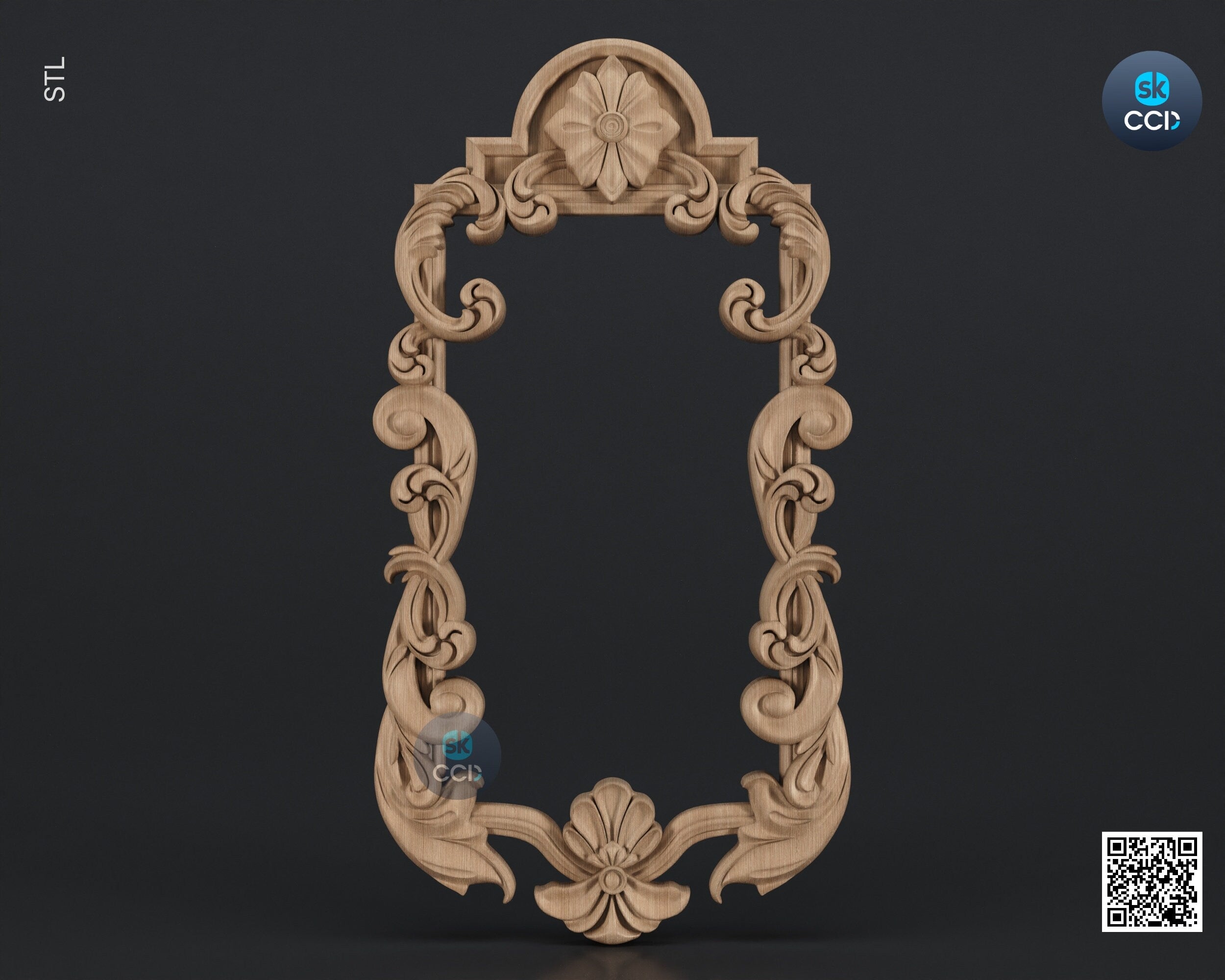 Carved Frame STL 3D Model, Carvign Frame, CNC Router Carving ArtCAM File, CNC files, Wood, Art, Wall Decor SKWF10186
