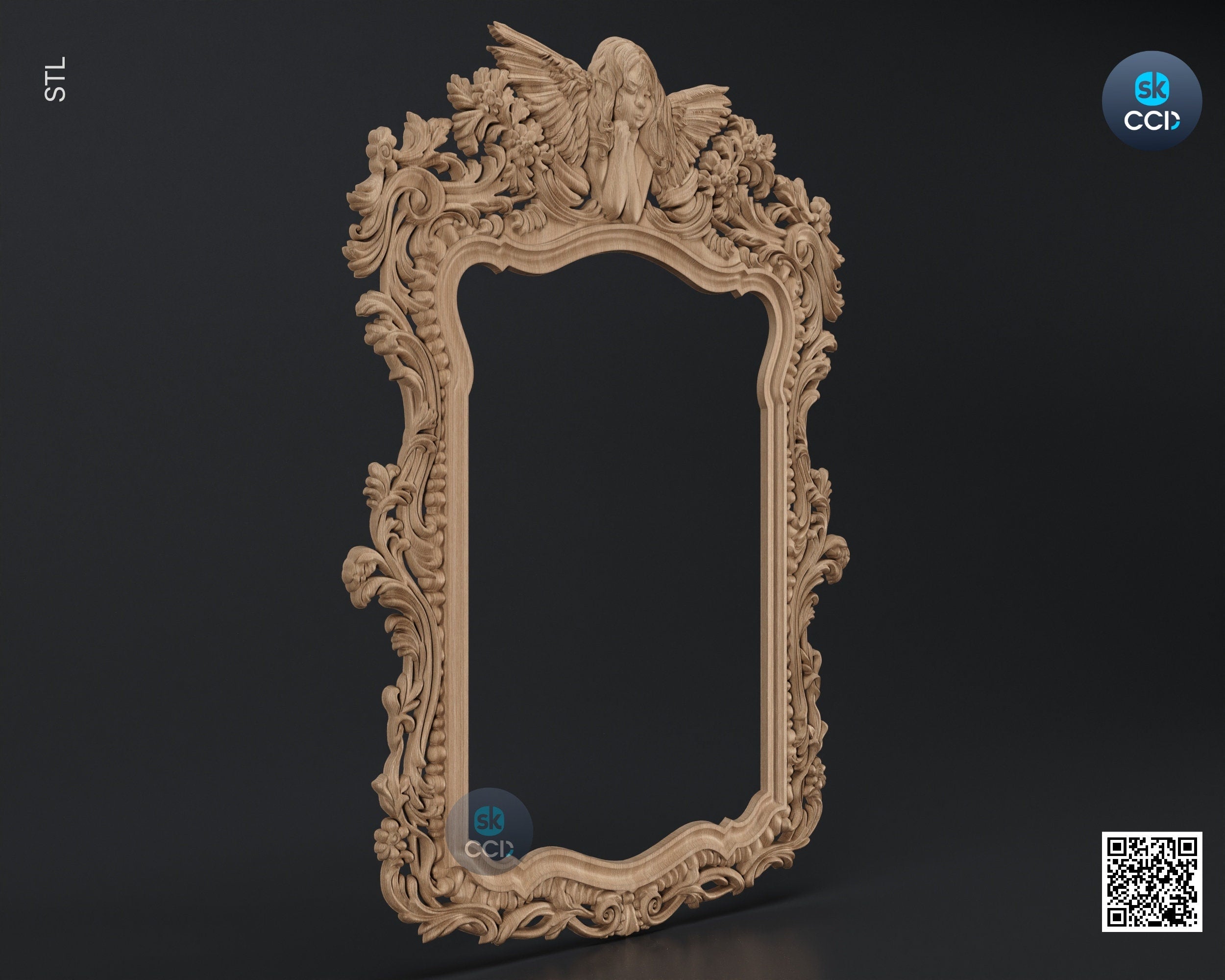 Carved Frame STL 3D Model, Carvign Frame, CNC Router Carving ArtCAM File, CNC files, Wood, Art, Wall Decor SKWF1065