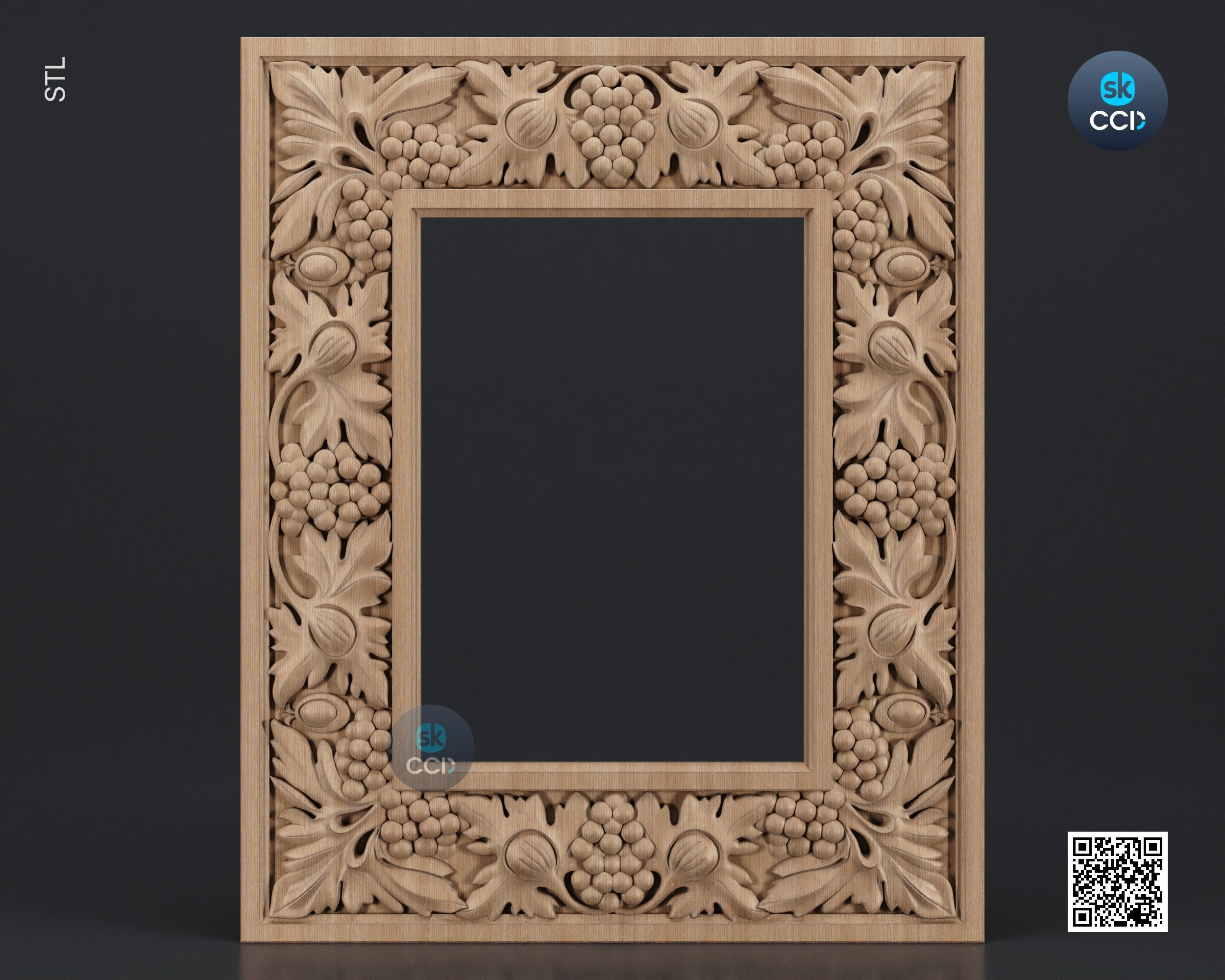 Carved Frame STL 3D Model, Carvign Frame, CNC Router Carving ArtCAM File, CNC files, Wood, Art, Wall Decor SKWF1005