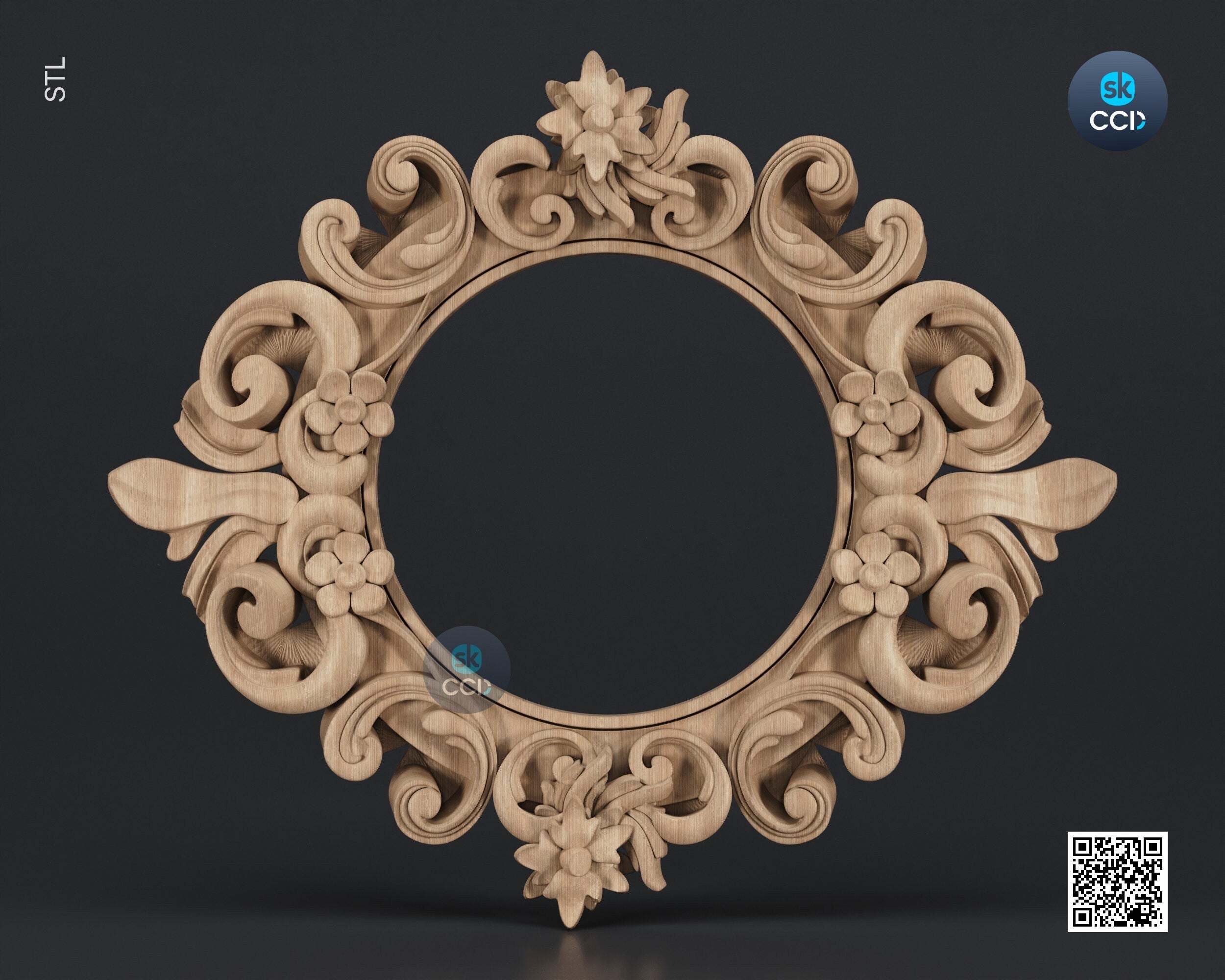 Carved Frame STL 3D Model, Carvign Frame, CNC Router Carving ArtCAM File, CNC files, Wood, Art, Wall Decor SKWF1034