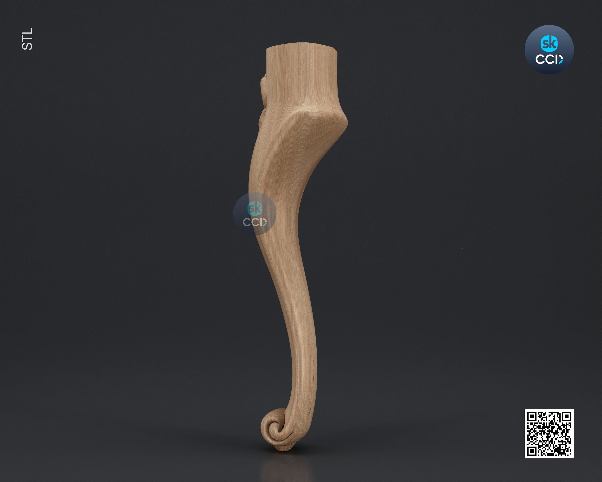 Furniture Leg 3D Model For Cnc Router, Wood Carving Digital File, Column Design, Model No. SKWL1038