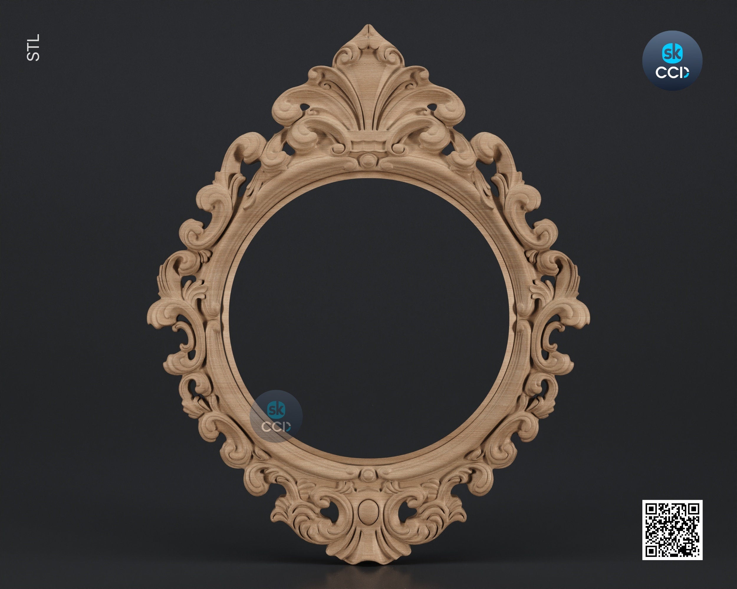 Carved Frame STL 3D Model, Carvign Frame, CNC Router Carving ArtCAM File, CNC files, Wood, Art, Wall Decor SKWF1038