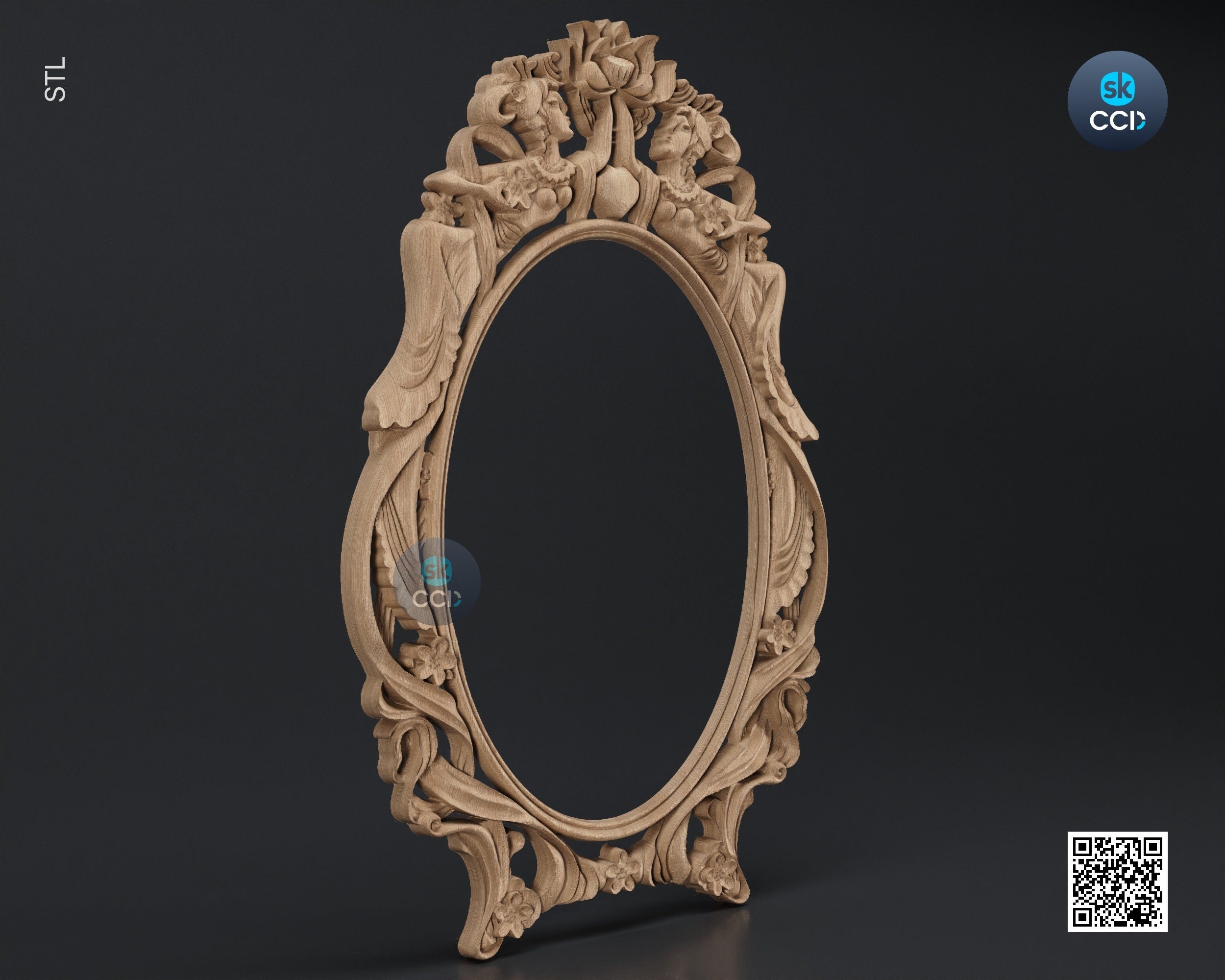 Carved Frame STL 3D Model, Carvign Frame, CNC Router Carving ArtCAM File, CNC files, Wood, Art, Wall Decor SKWF1027