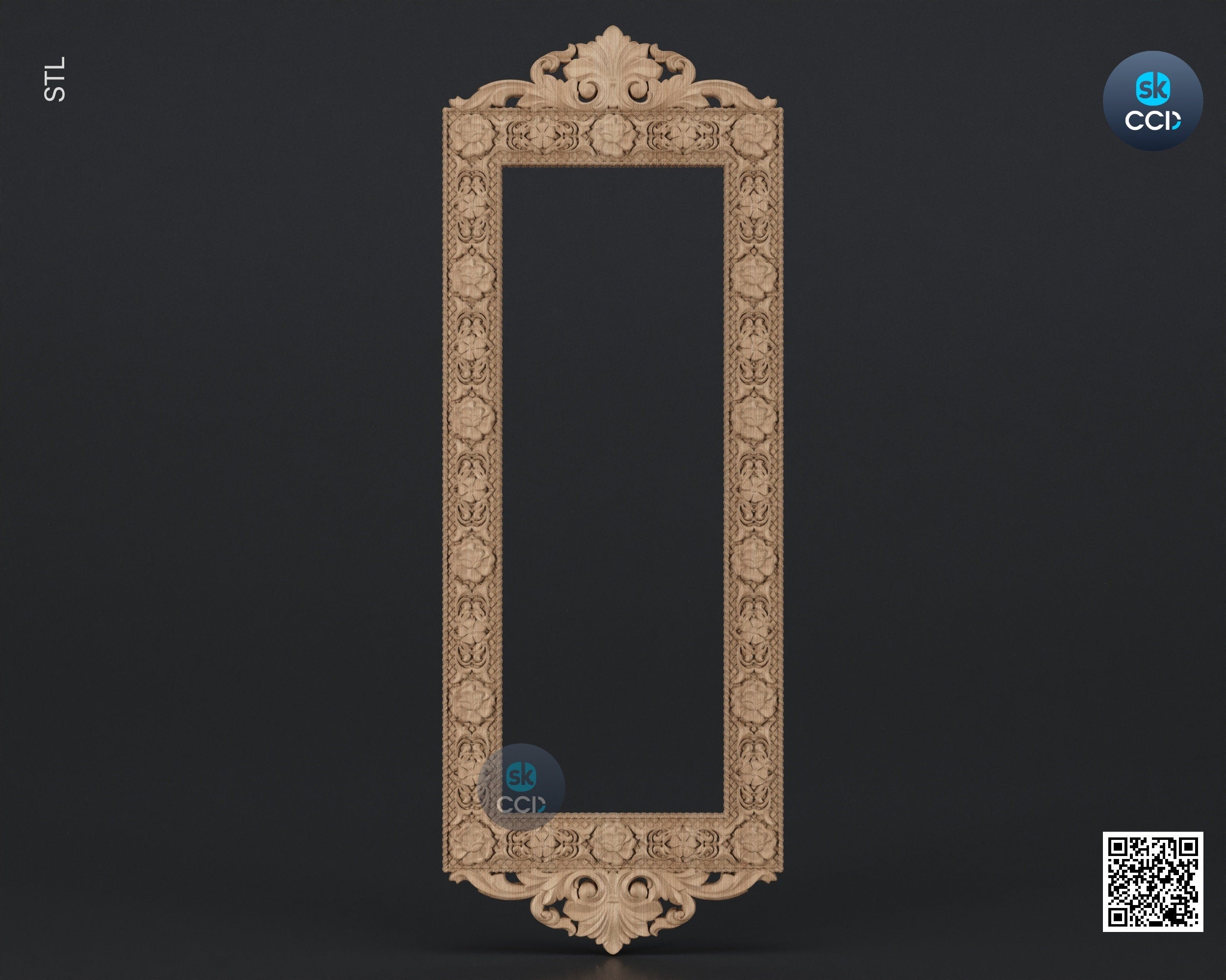 Carved Frame STL 3D Model, Carvign Frame, CNC Router Carving ArtCAM File, CNC files, Wood, Art, Wall Decor SKWF10249