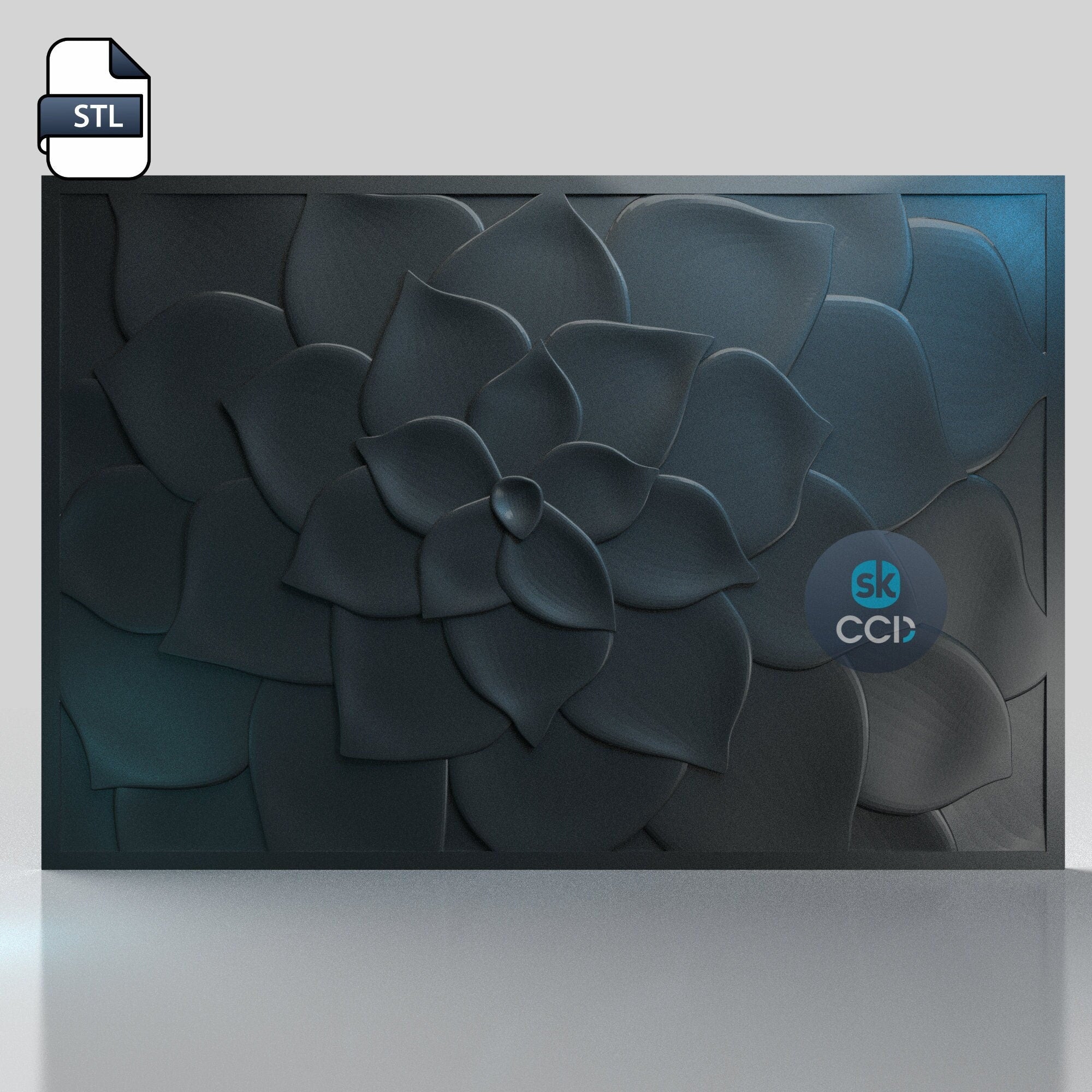 Flora | Wood Carving Art | Digital Files | Wood Carving Model | 3D Printed Wall Art | 3D Printer File