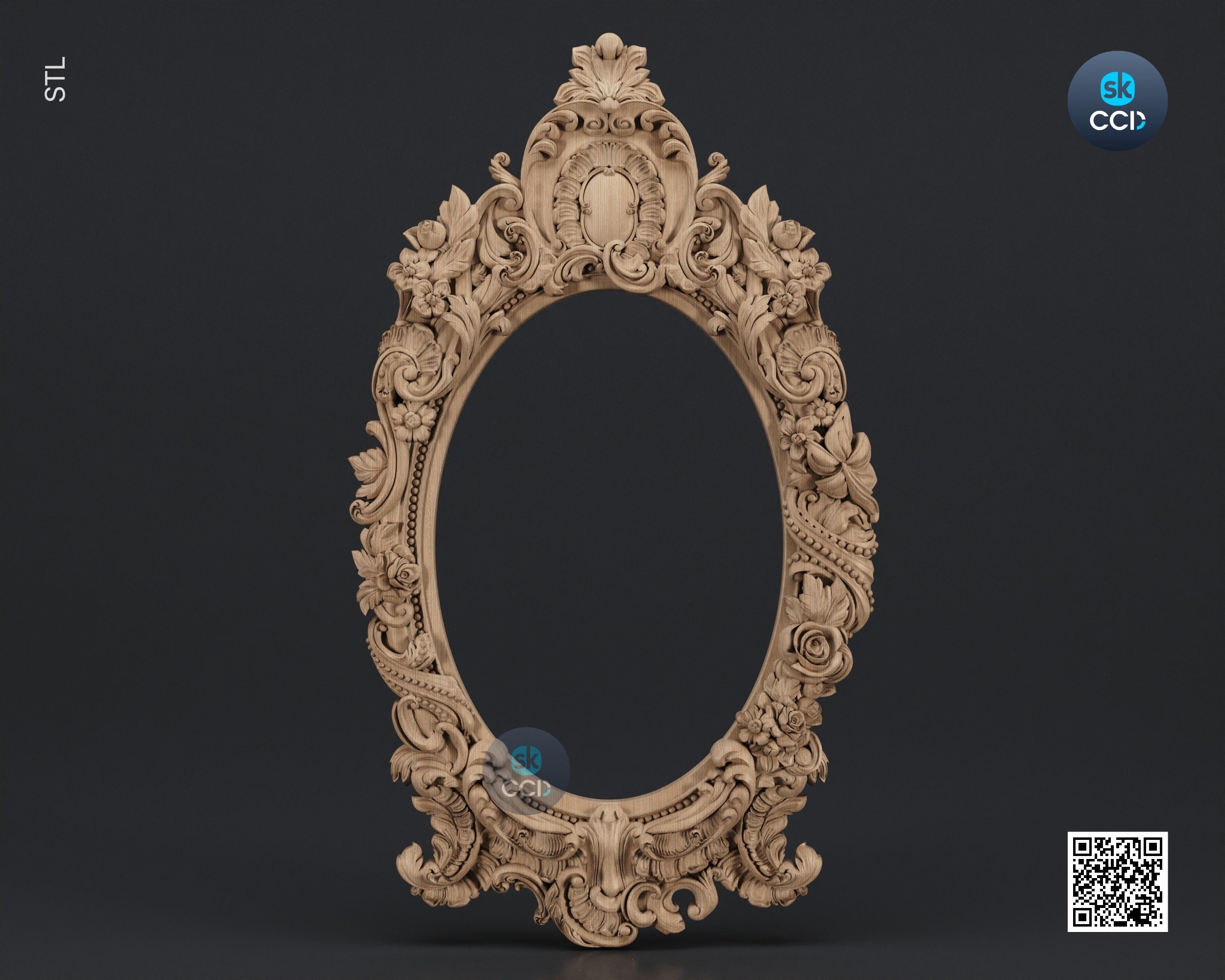 Carved Frame STL 3D Model, Carvign Frame, CNC Router Carving ArtCAM File, CNC files, Wood, Art, Wall Decor SKWF1011