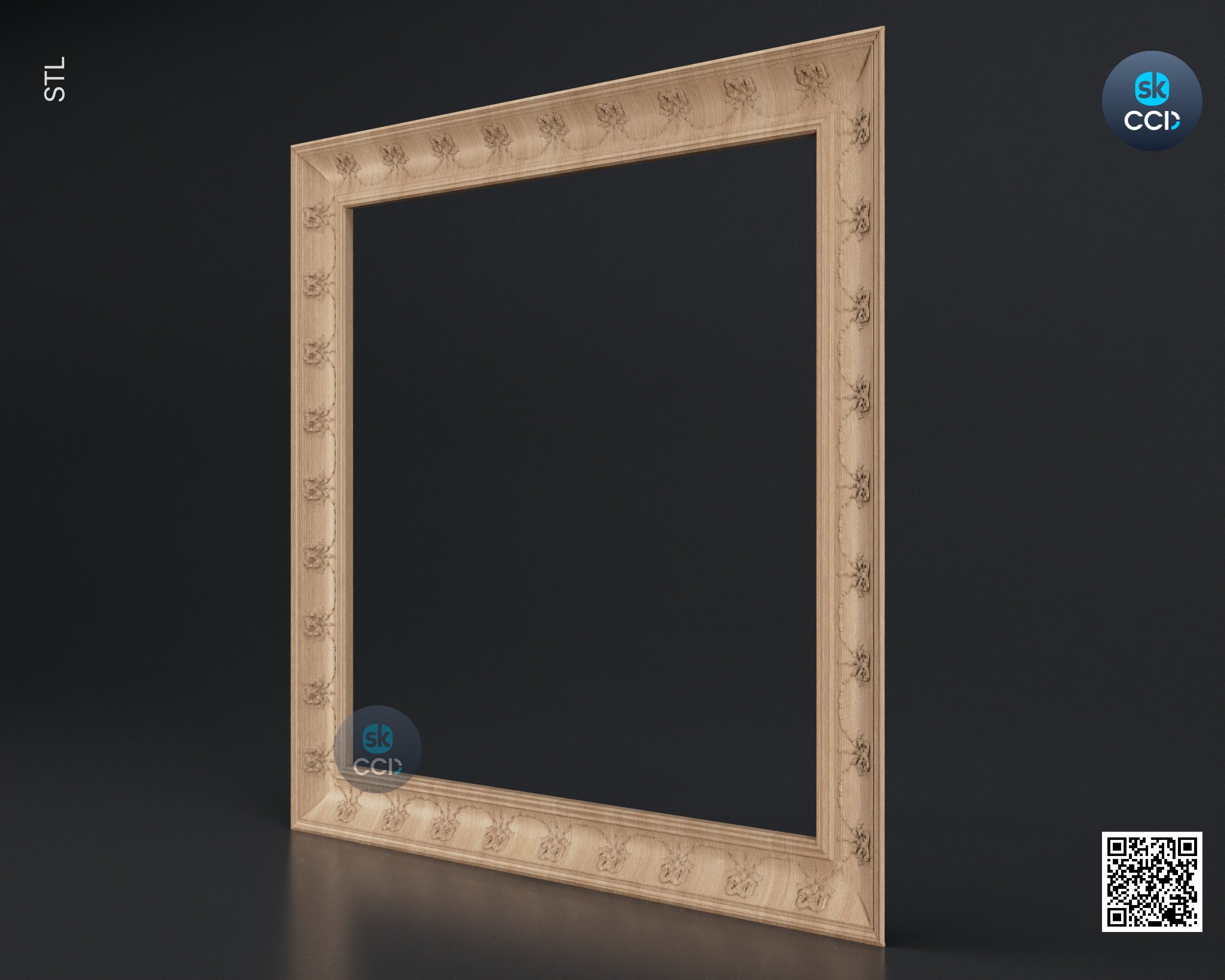 Carved Frame STL 3D Model, Carvign Frame, CNC Router Carving ArtCAM File, CNC files, Wood, Art, Wall Decor SKWF10115