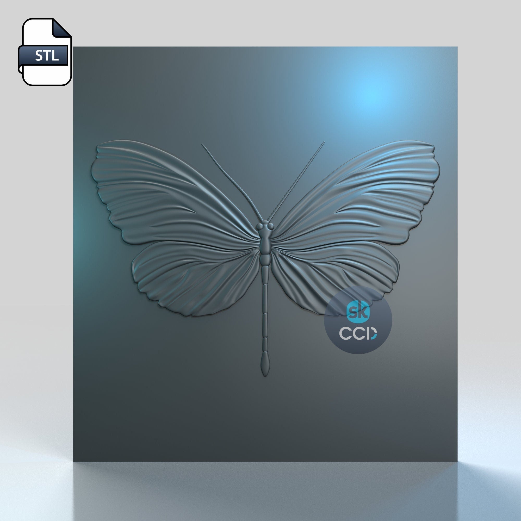 Butterfly | Wood Carving Art | Digital Files | Carving |  Instant Download for CNC | 3D Model | 3D Printed Wall Art
