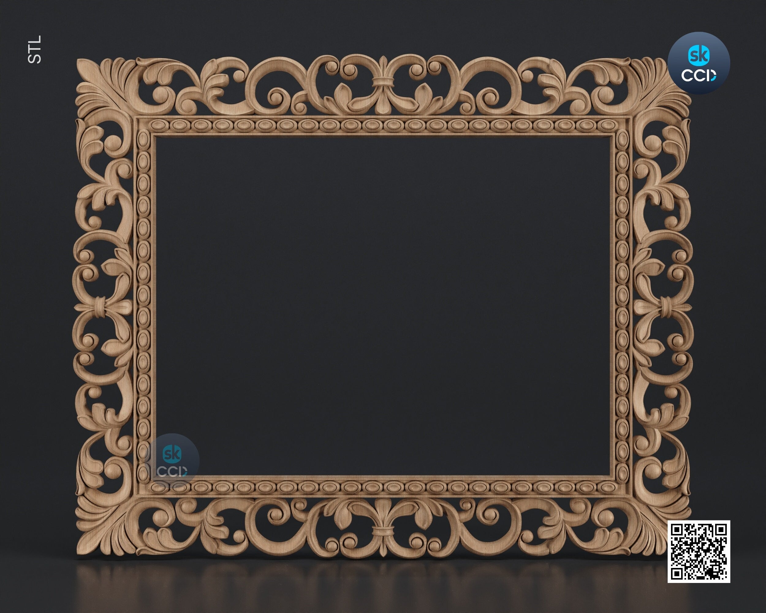 Carved Frame STL 3D Model, Carvign Frame, CNC Router Carving ArtCAM File, CNC files, Wood, Art, Wall Decor SKWF1040
