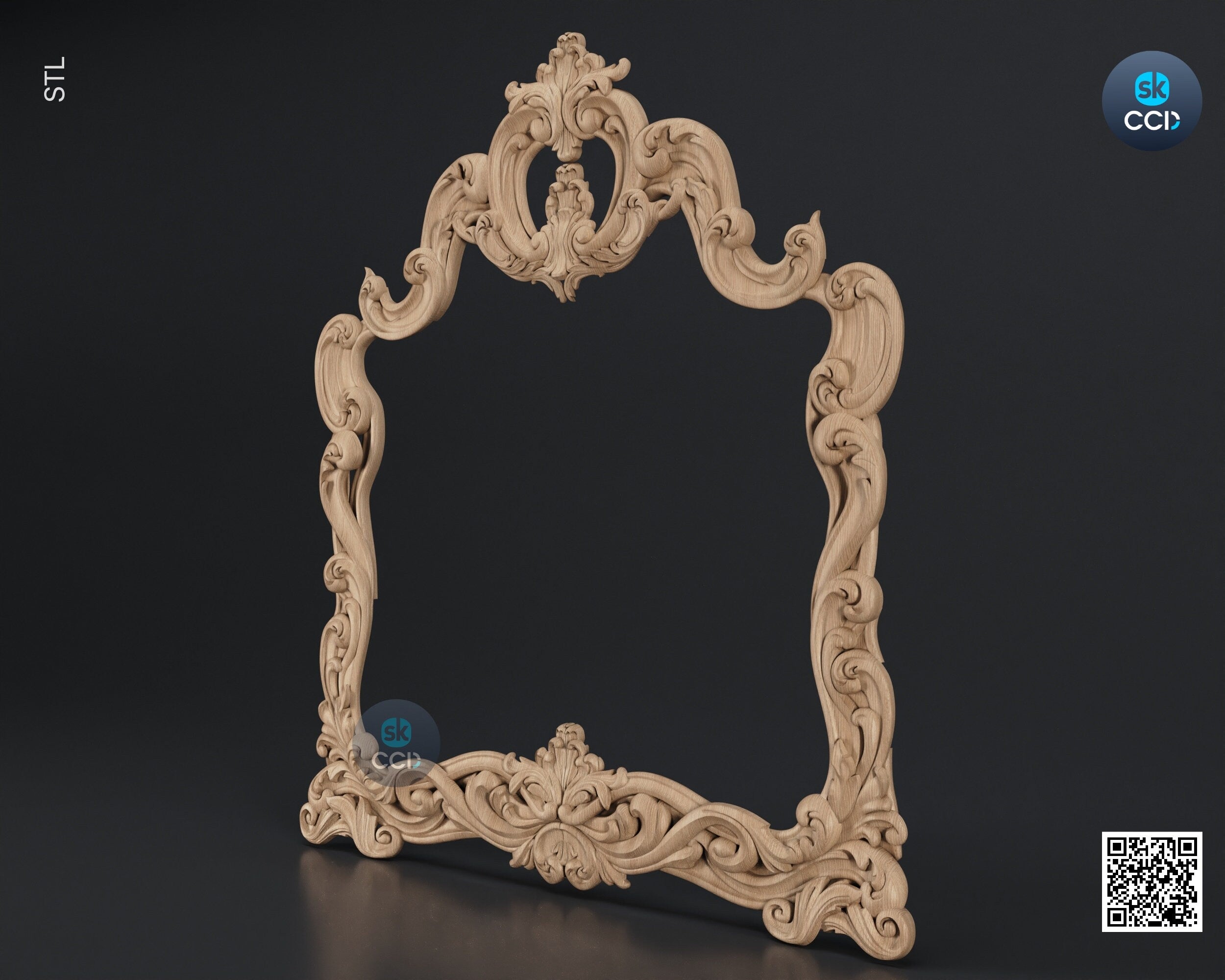 Carved Frame STL 3D Model, Carvign Frame, CNC Router Carving ArtCAM File, CNC files, Wood, Art, Wall Decor SKWF10114