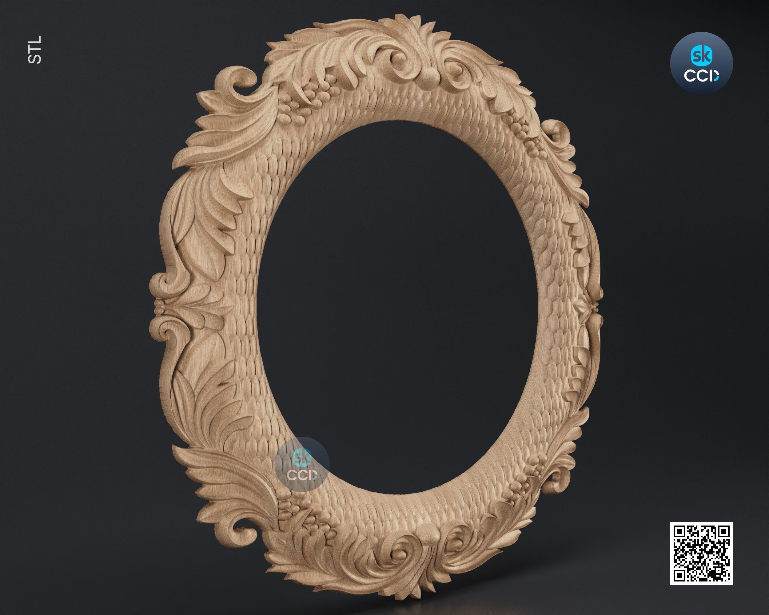 Carved Frame STL 3D Model, Carvign Frame, CNC Router Carving ArtCAM File, CNC files, Wood, Art, Wall Decor SKWF1018