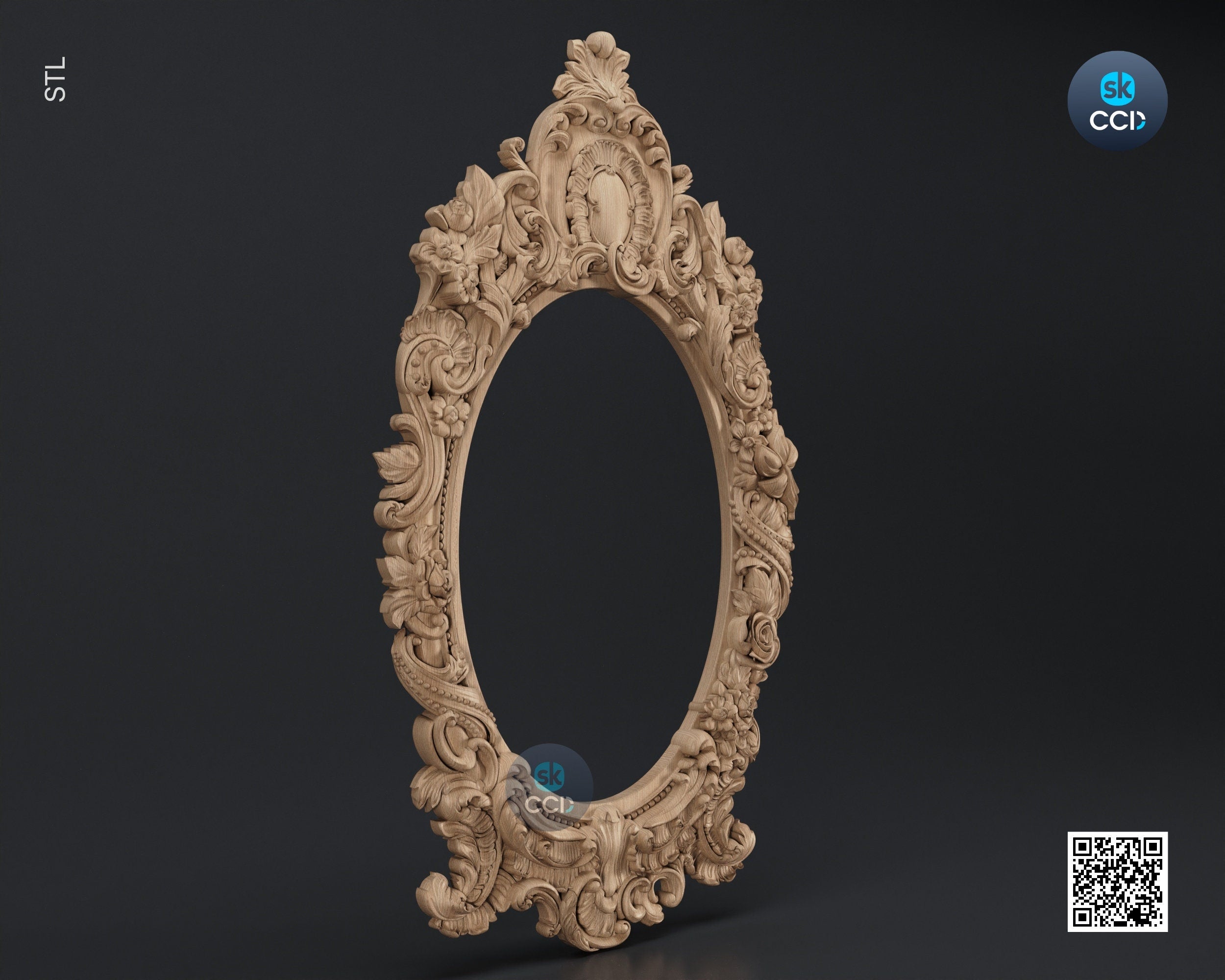 Carved Frame STL 3D Model, Carvign Frame, CNC Router Carving ArtCAM File, CNC files, Wood, Art, Wall Decor SKWF1011
