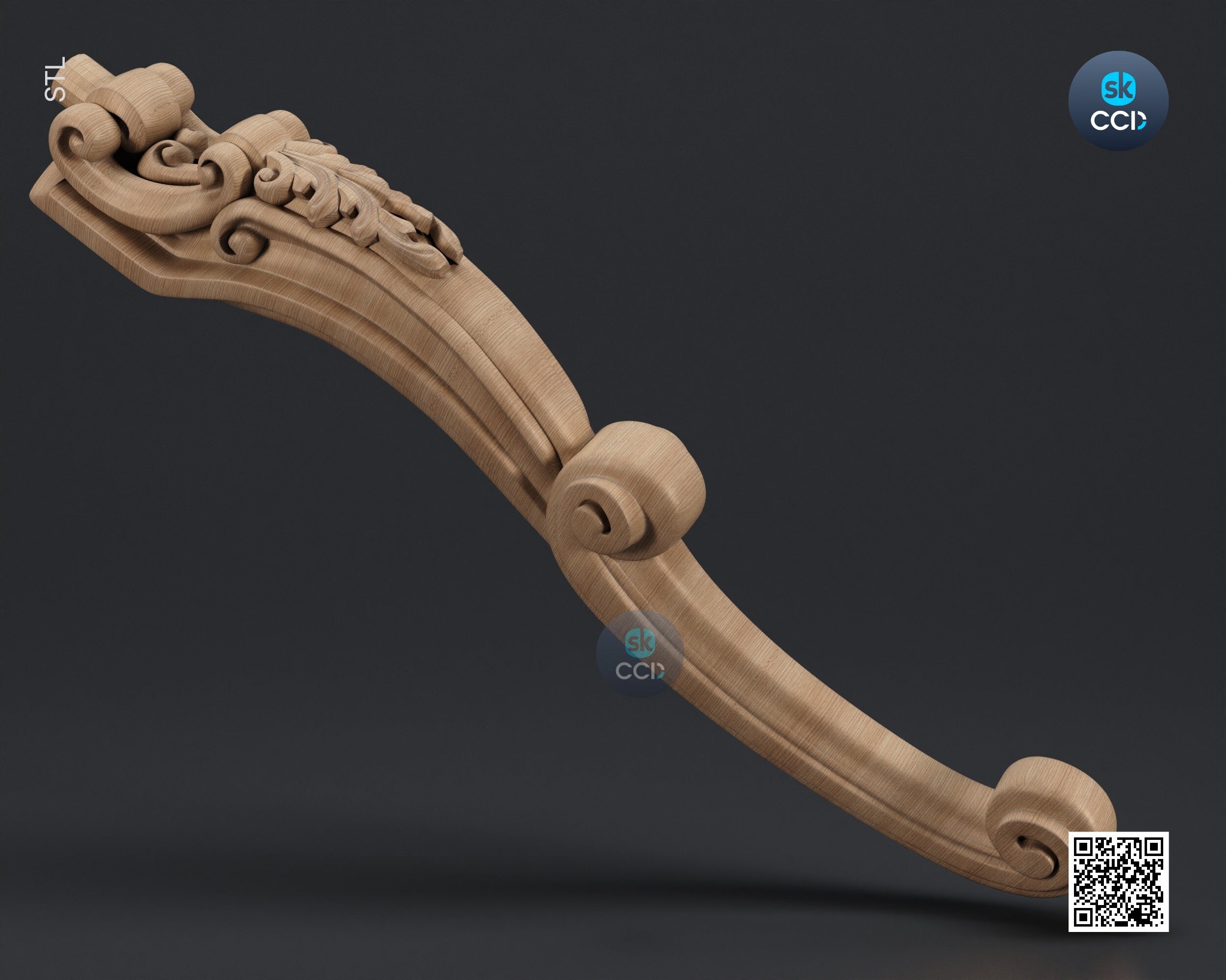 Furniture Leg 3D Model For Cnc Router, Wood Carving Digital File, Column Design, Model No. SKWL1024