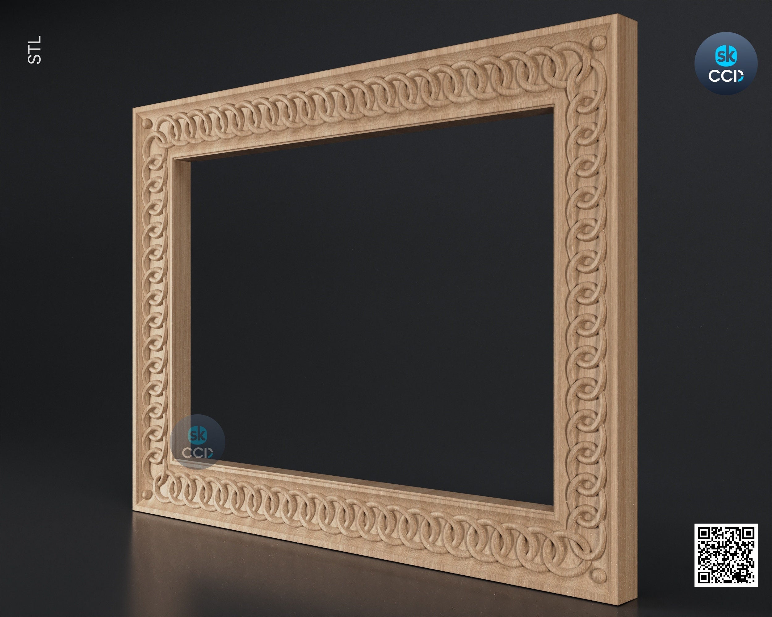 Carved Frame STL 3D Model, Carvign Frame, CNC Router Carving ArtCAM File, CNC files, Wood, Art, Wall Decor SKWF10250