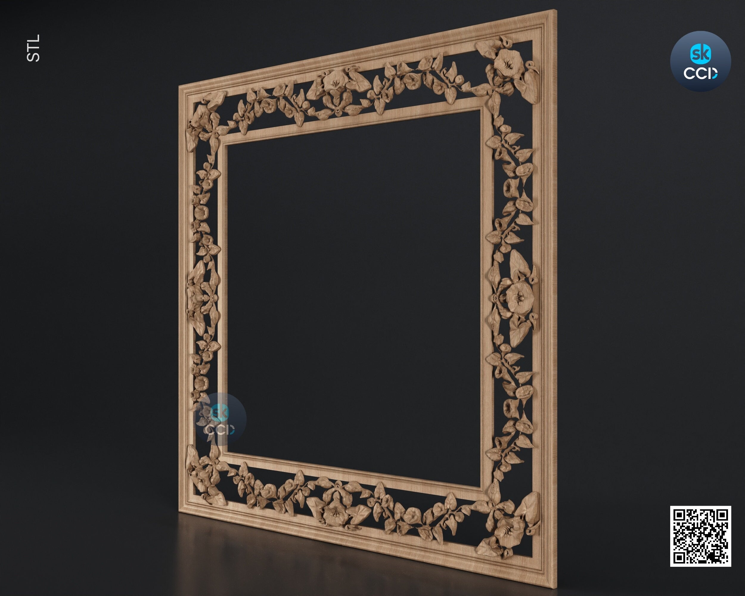 Carved Frame STL 3D Model, Carvign Frame, CNC Router Carving ArtCAM File, CNC files, Wood, Art, Wall Decor SKWF10129